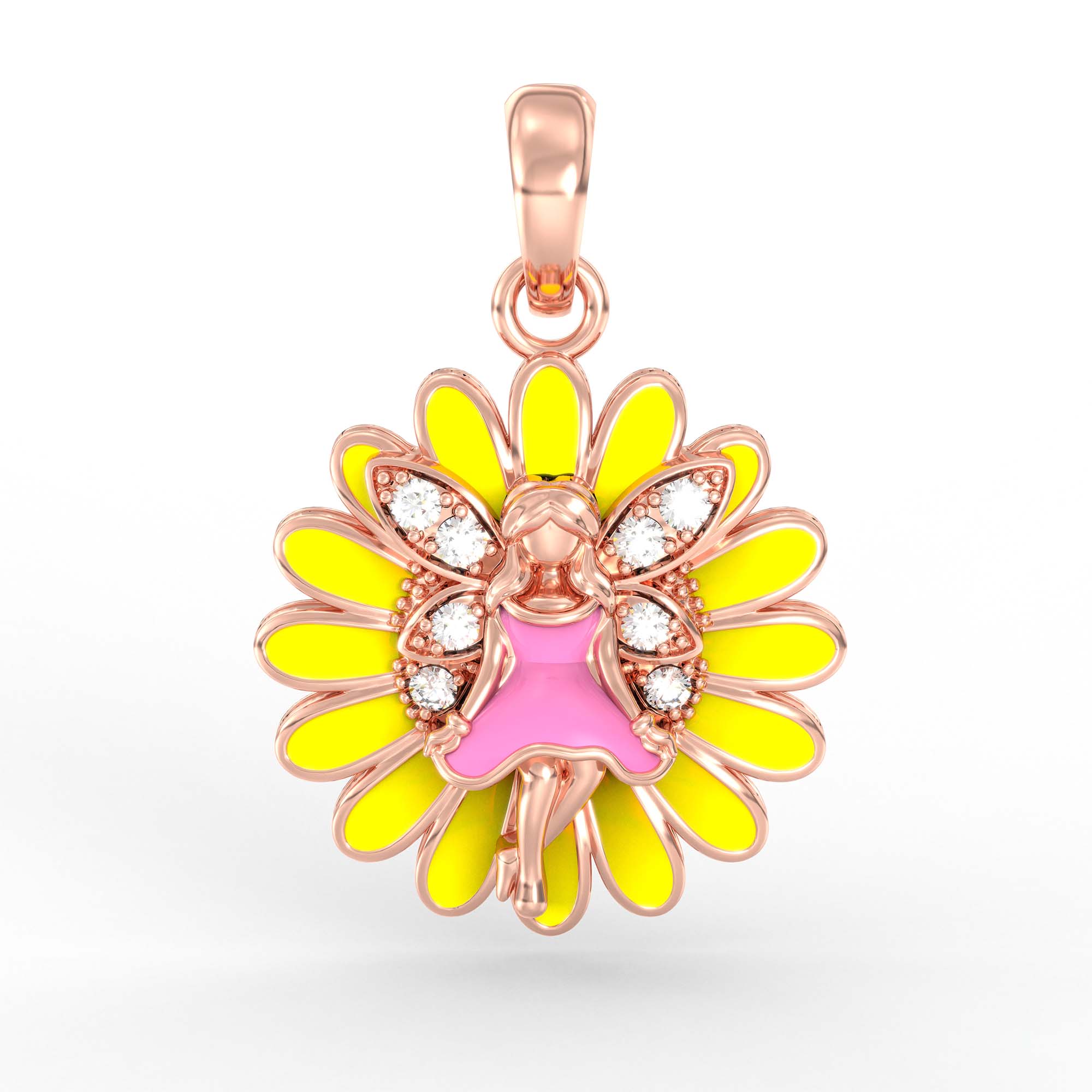 Kids Pendant in 18K Rose Gold with Lab grown diamond thumbnail