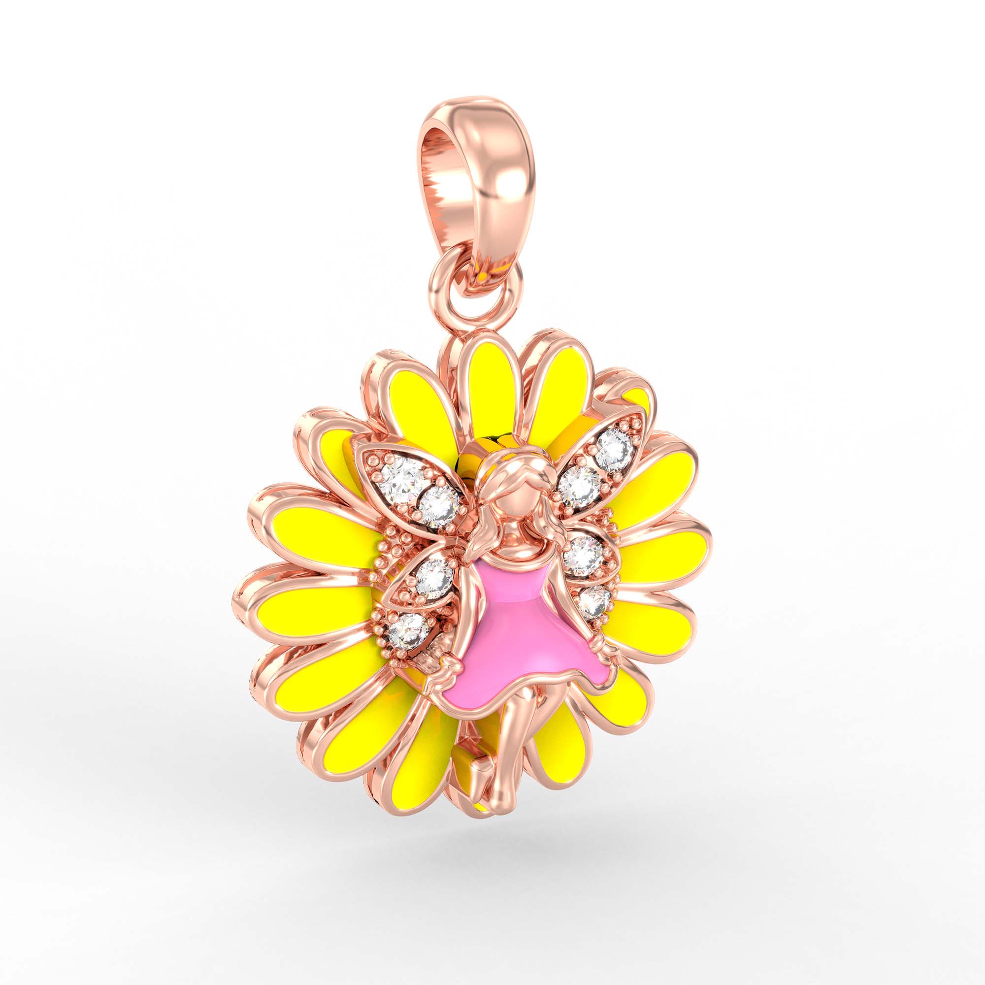 Kids Pendant in 18K Rose Gold with Lab grown diamond thumbnail