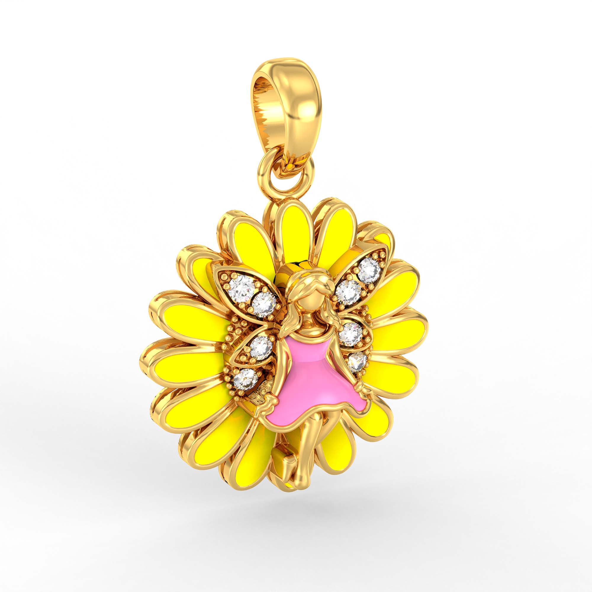 Kids Pendant in 22K Yellow Gold with Lab grown diamond thumbnail