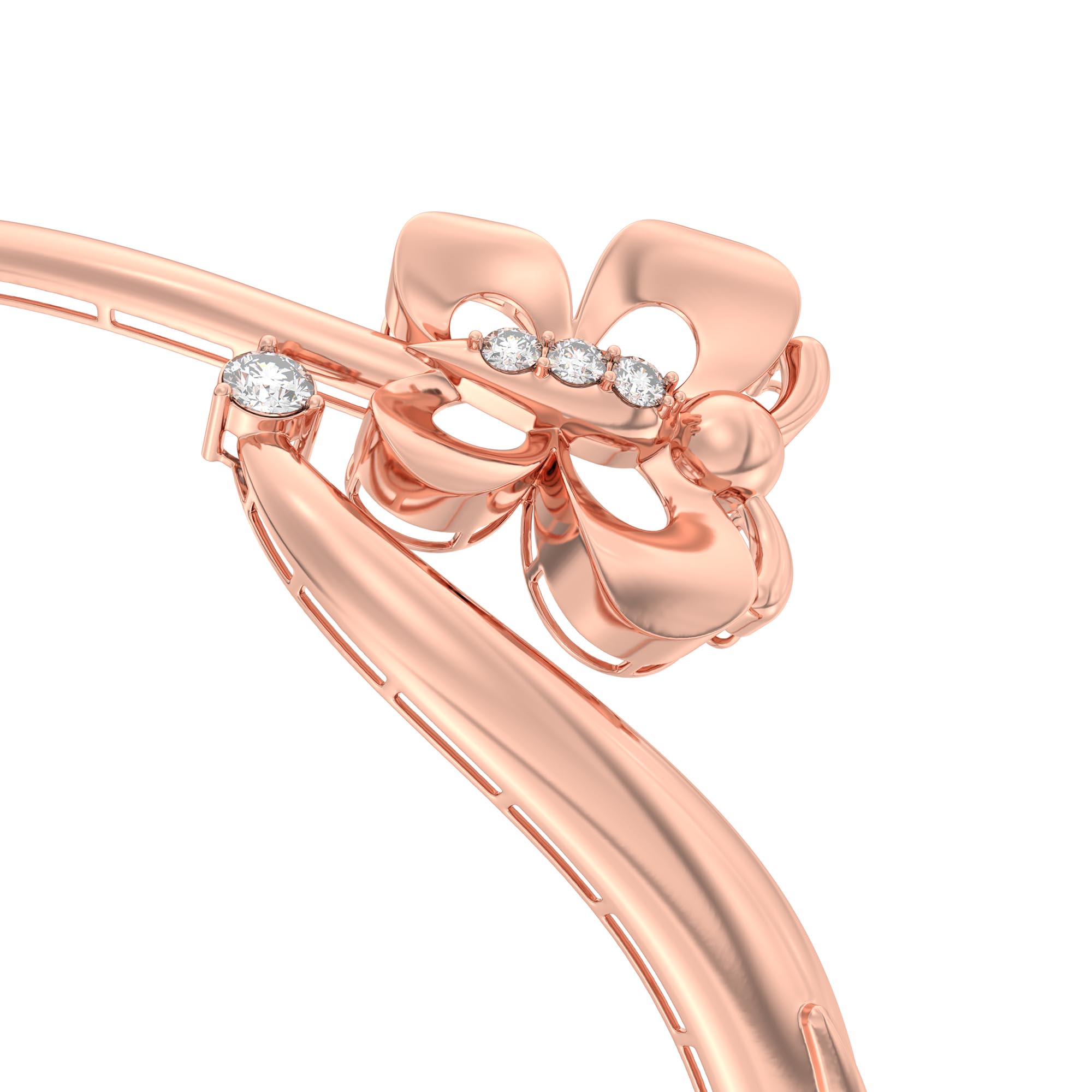 Lab-Grown Diamond Bangle in 18K Rose Gold – 0.4 Ct, 10 Diamonds, 8 g (Design K2-2) thumbnail