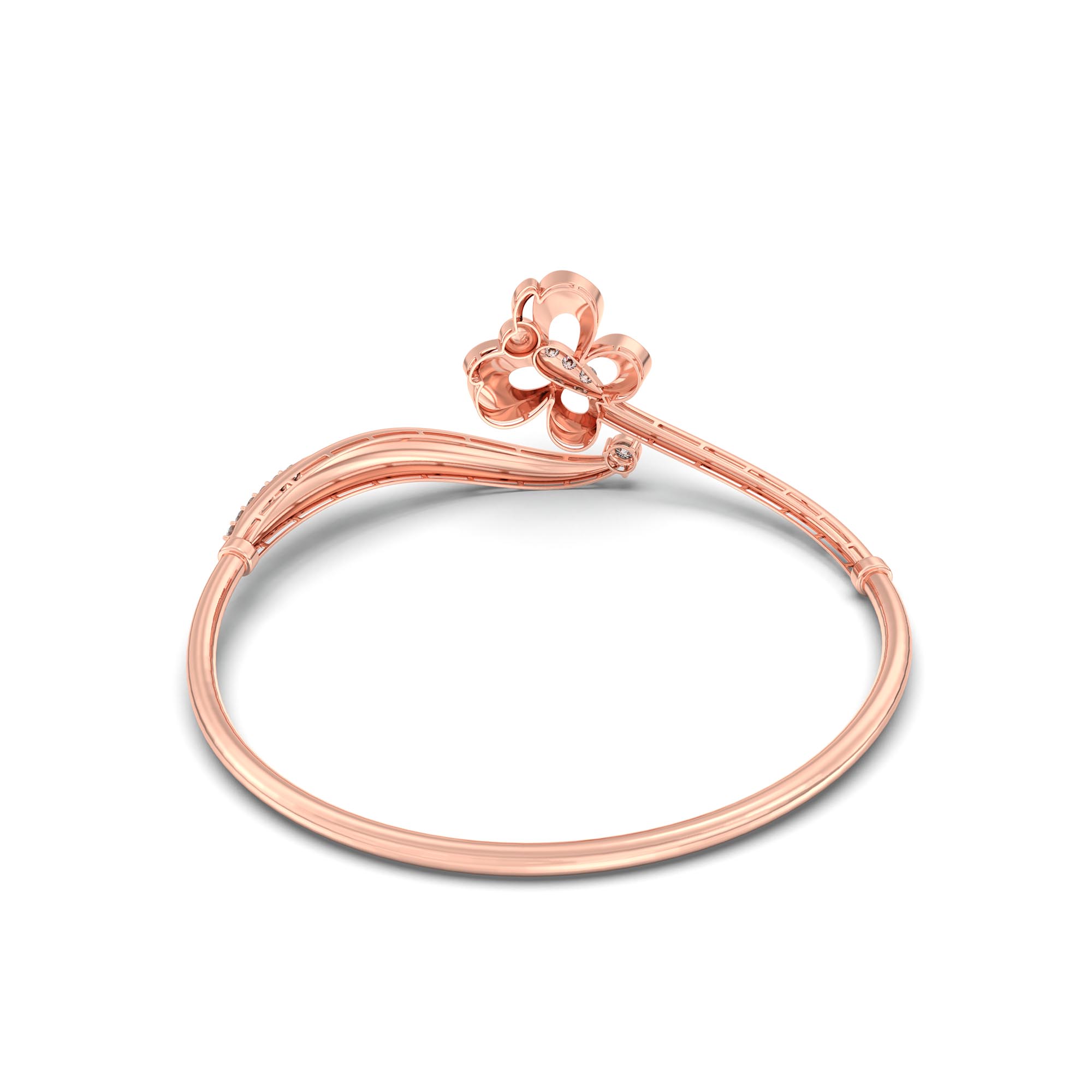 Lab-Grown Diamond Bangle in 18K Rose Gold – 0.4 Ct, 10 Diamonds, 8 g (Design K2-2) thumbnail
