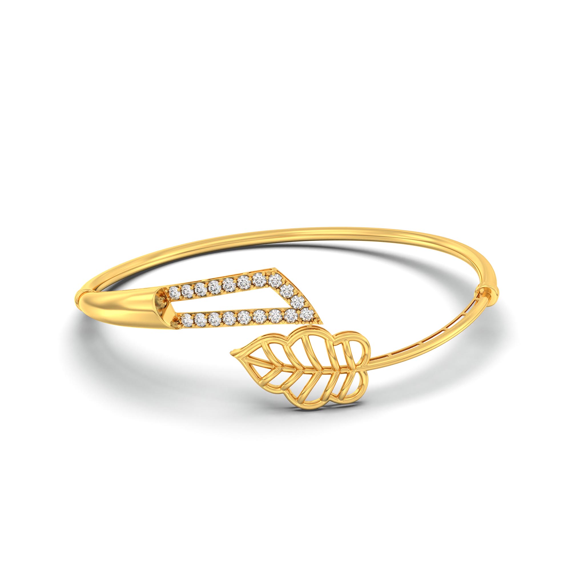 Lab-Grown Diamond Bangle in 22K Yellow Gold – 0.51 Ct, 19 Diamonds thumbnail