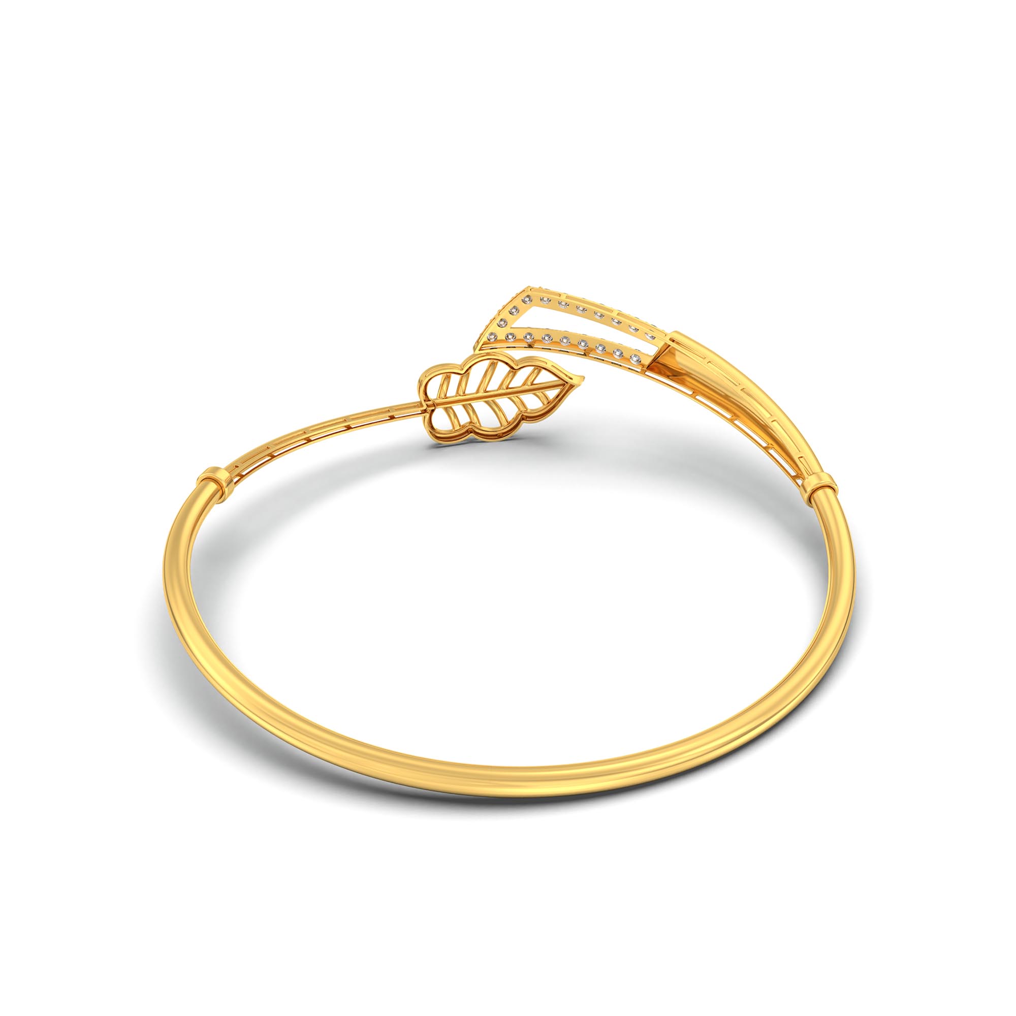 Lab-Grown Diamond Bangle in 22K Yellow Gold – 0.51 Ct, 19 Diamonds thumbnail