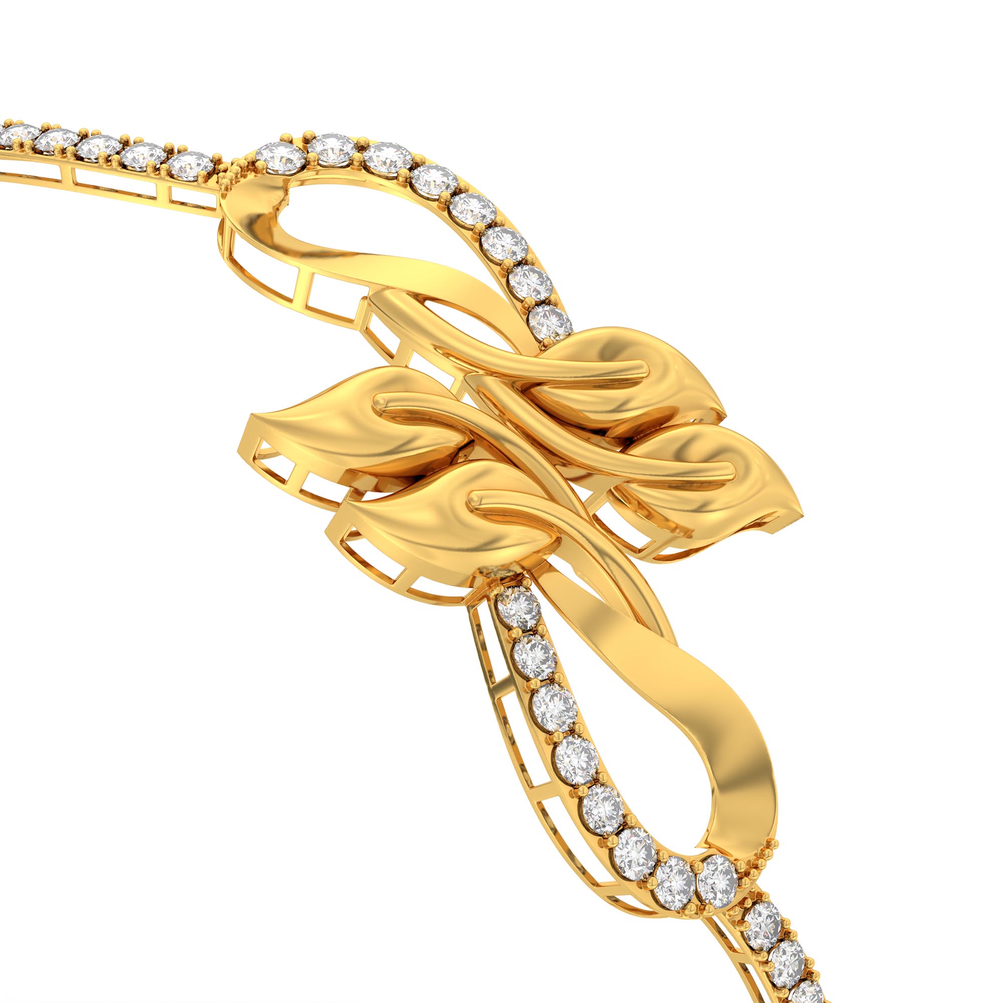 Lab-Grown Diamond Bangle in 22K Yellow Gold – 1 Ct, 32 Diamonds thumbnail