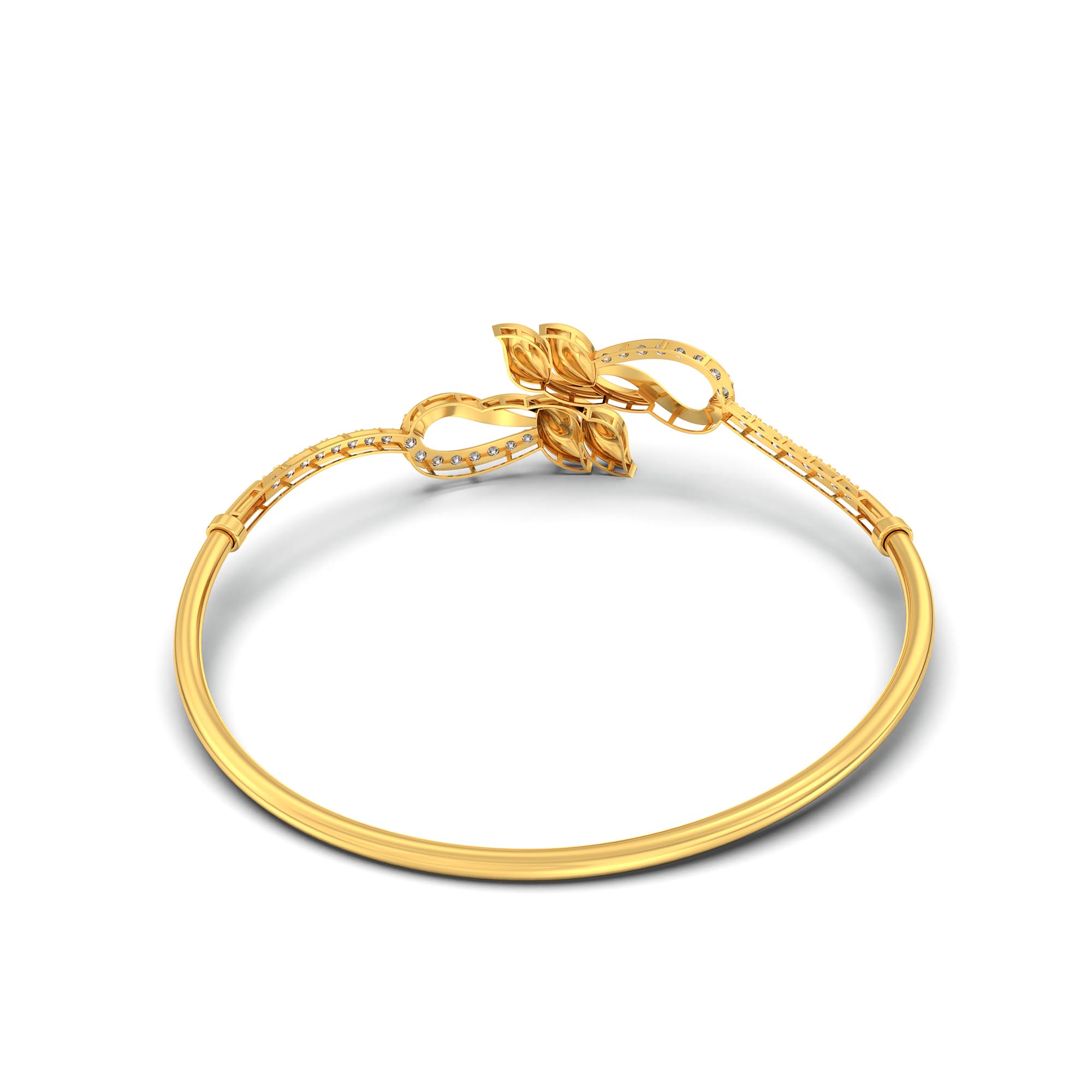 Lab-Grown Diamond Bangle in 22K Yellow Gold – 1 Ct, 32 Diamonds thumbnail