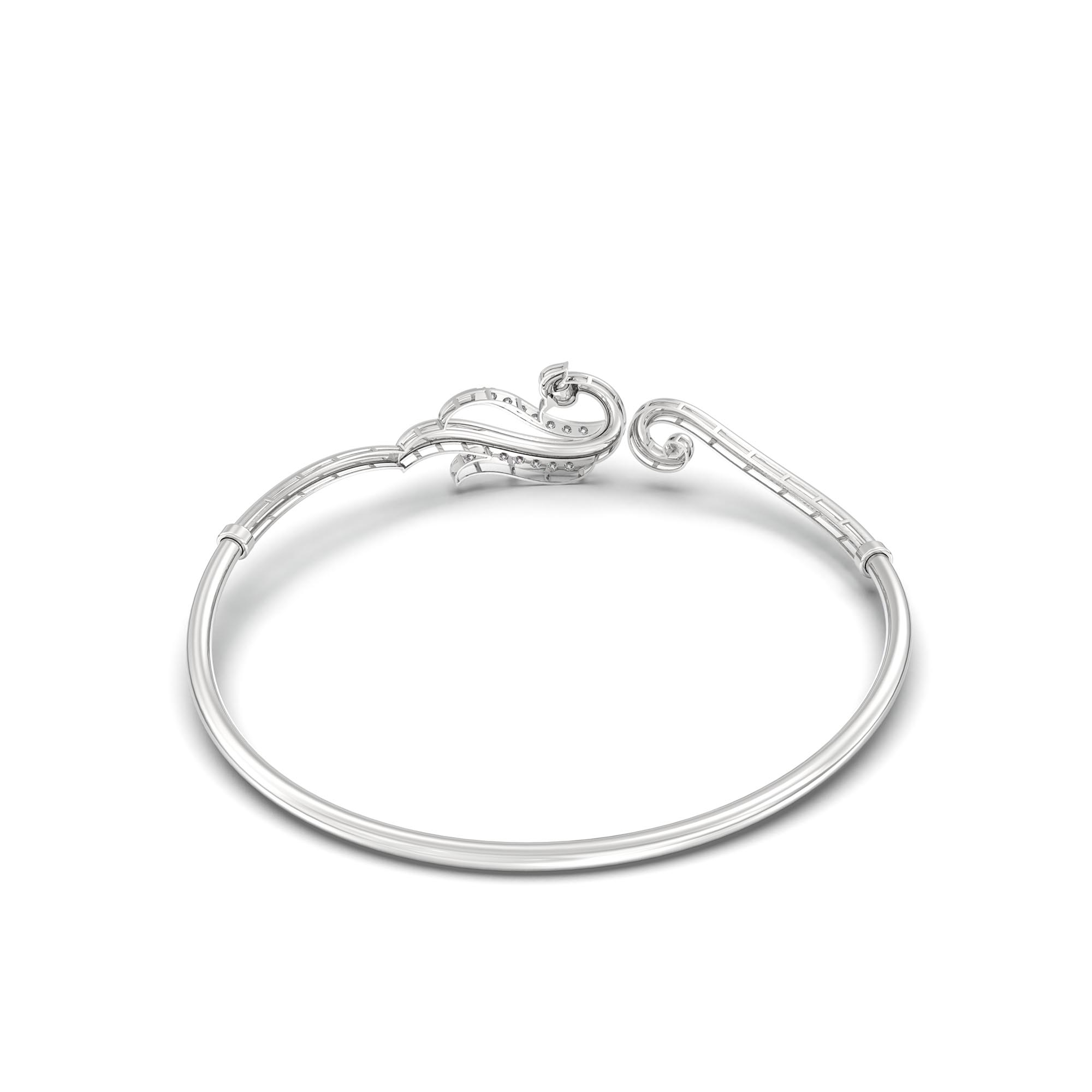 Lab-Grown Diamond Bangle in 18K White Gold – 0.38 Ct, 14 Diamonds thumbnail