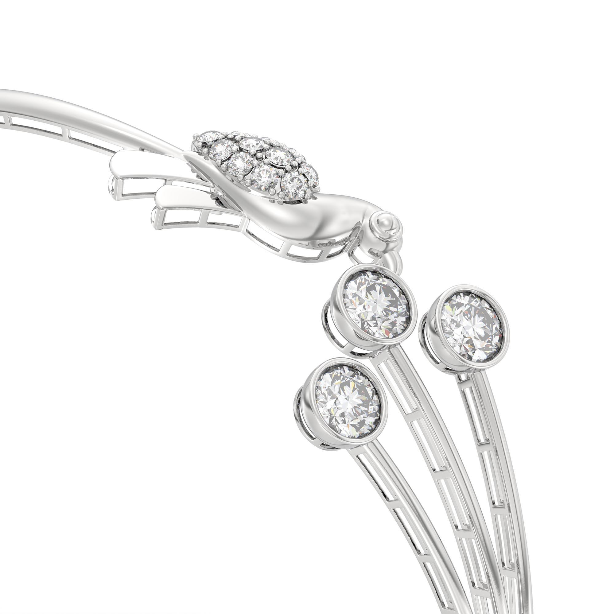 Diamond Bangle in 18K White Gold with Lab grown diamond thumbnail