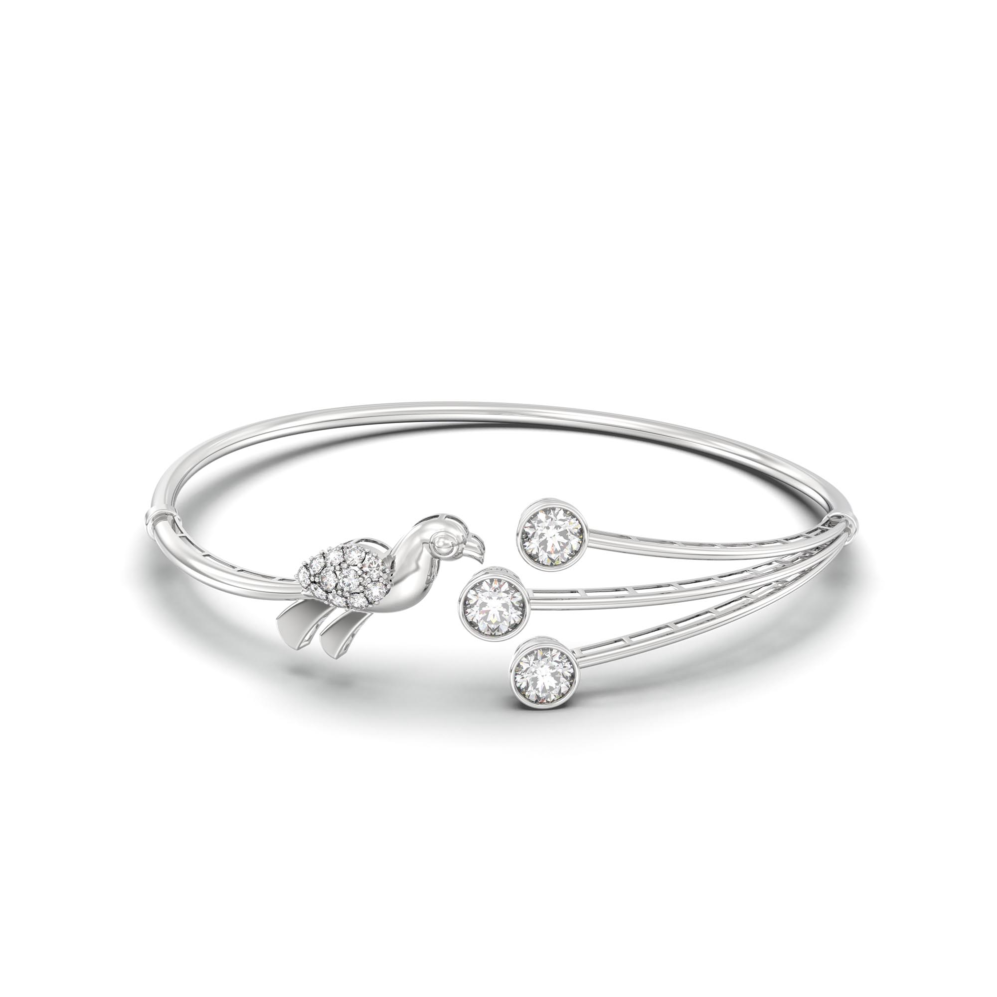 Diamond Bangle in 18K White Gold with Lab grown diamond thumbnail
