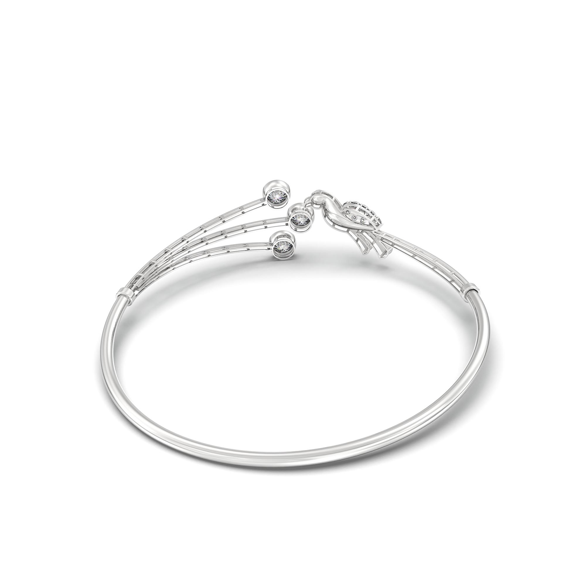 Diamond Bangle in 18K White Gold with Lab grown diamond thumbnail