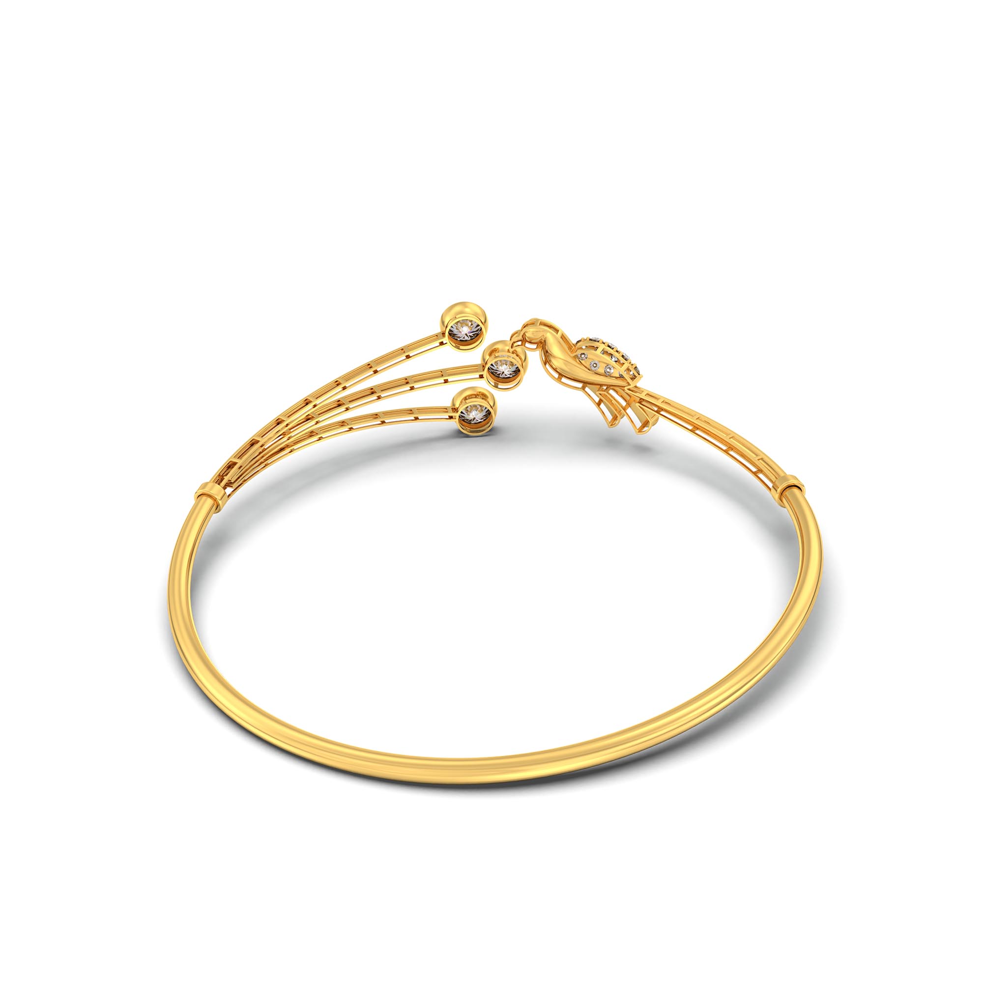 Diamond Bangle in 22K Yellow Gold with Lab grown diamond thumbnail