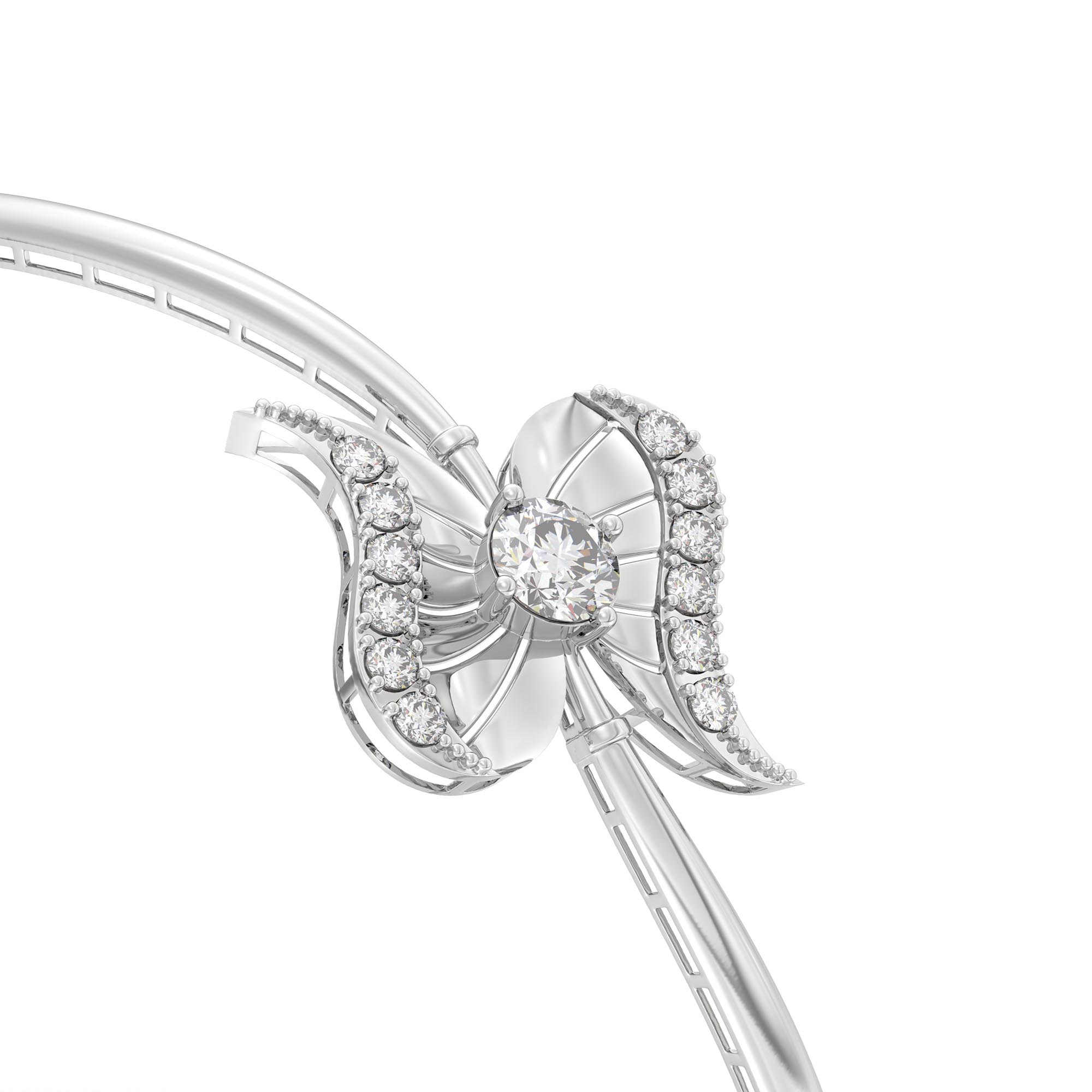 Diamond Bangle in 18K White Gold with Lab grown diamond thumbnail