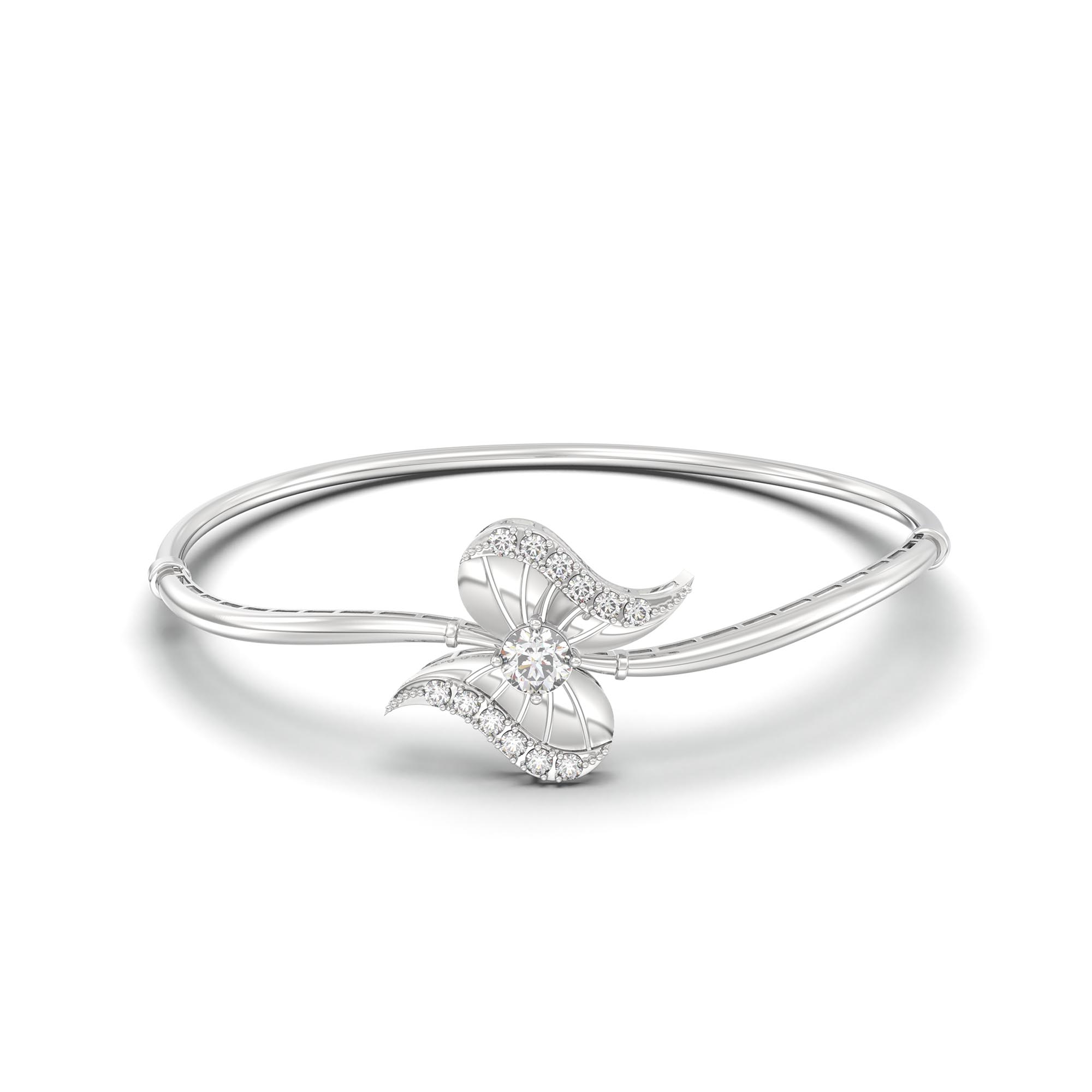 Diamond Bangle in 18K White Gold with Lab grown diamond thumbnail