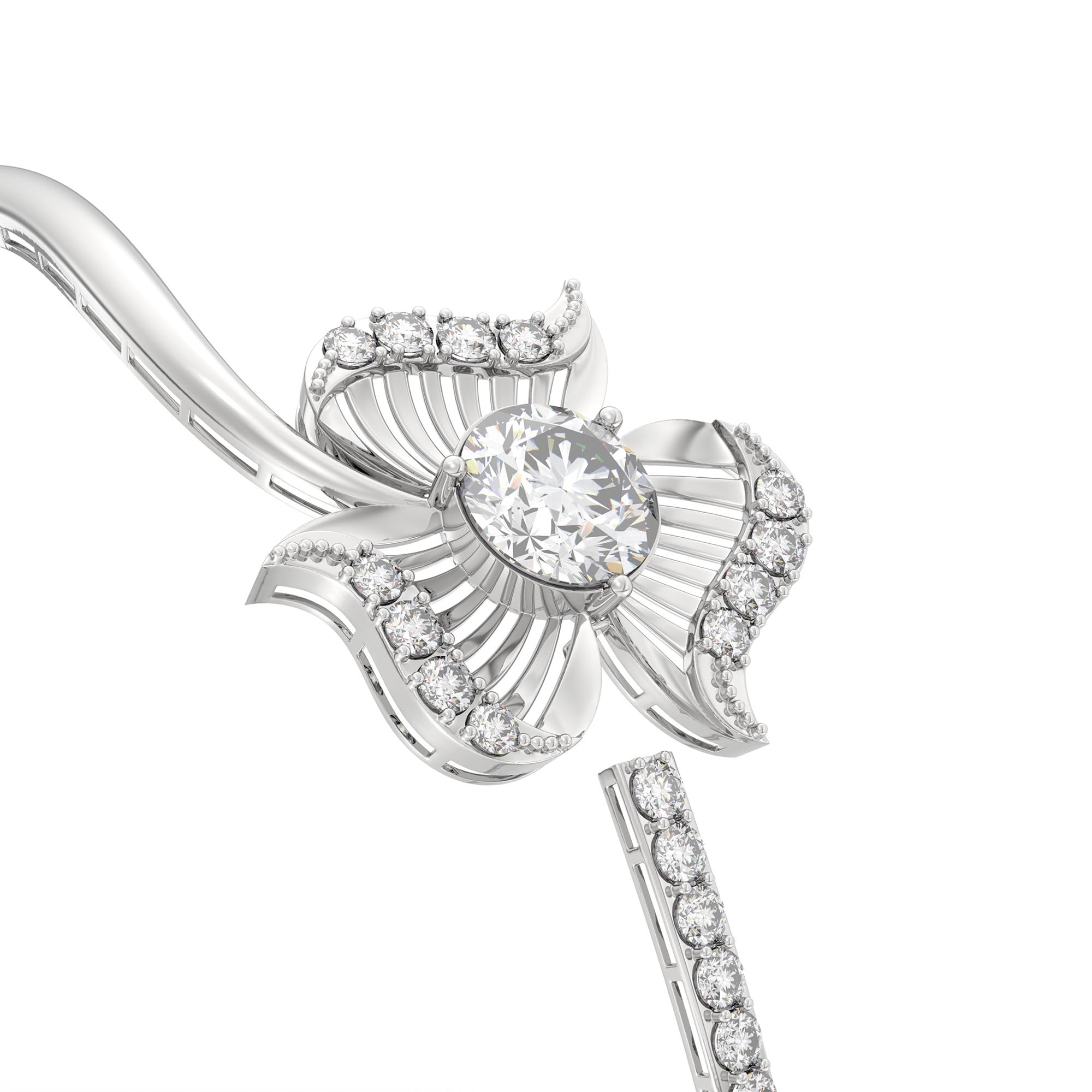 Diamond Bangle in 18K White Gold with Lab grown diamond thumbnail