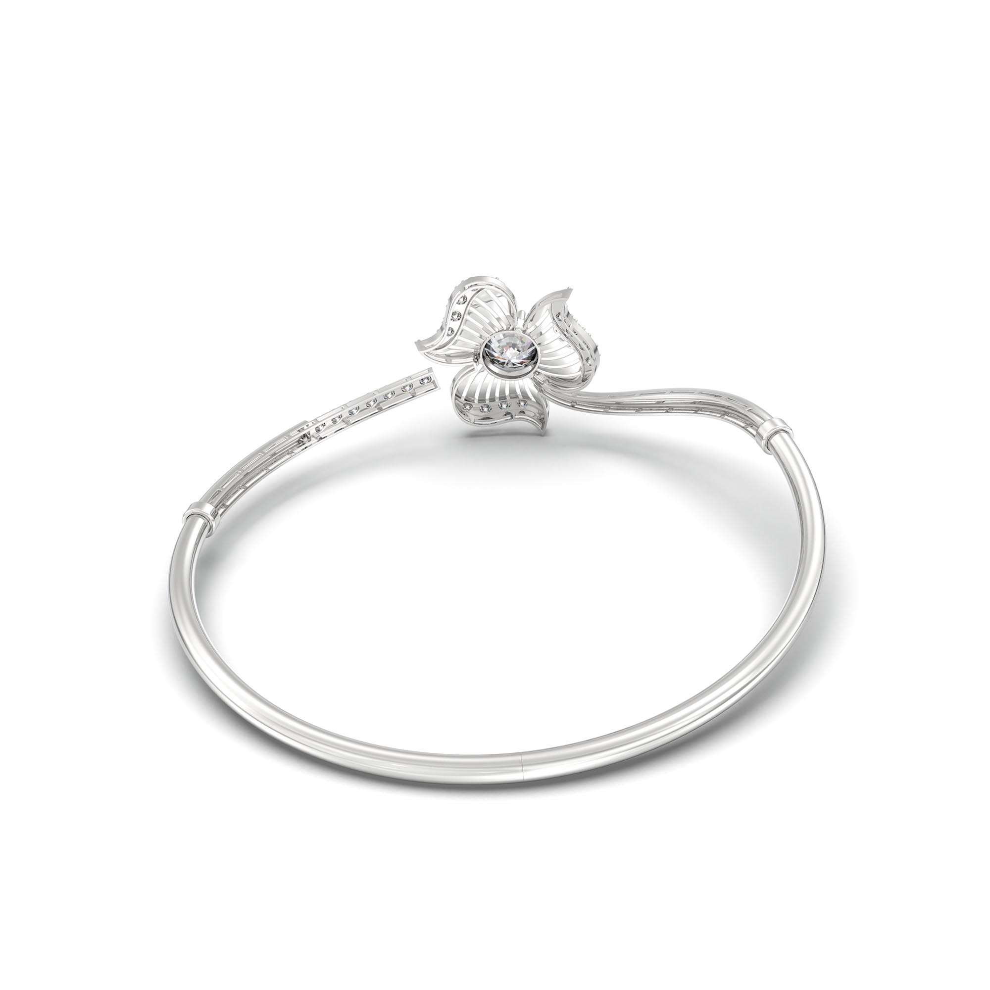 Diamond Bangle in 18K White Gold with Lab grown diamond thumbnail