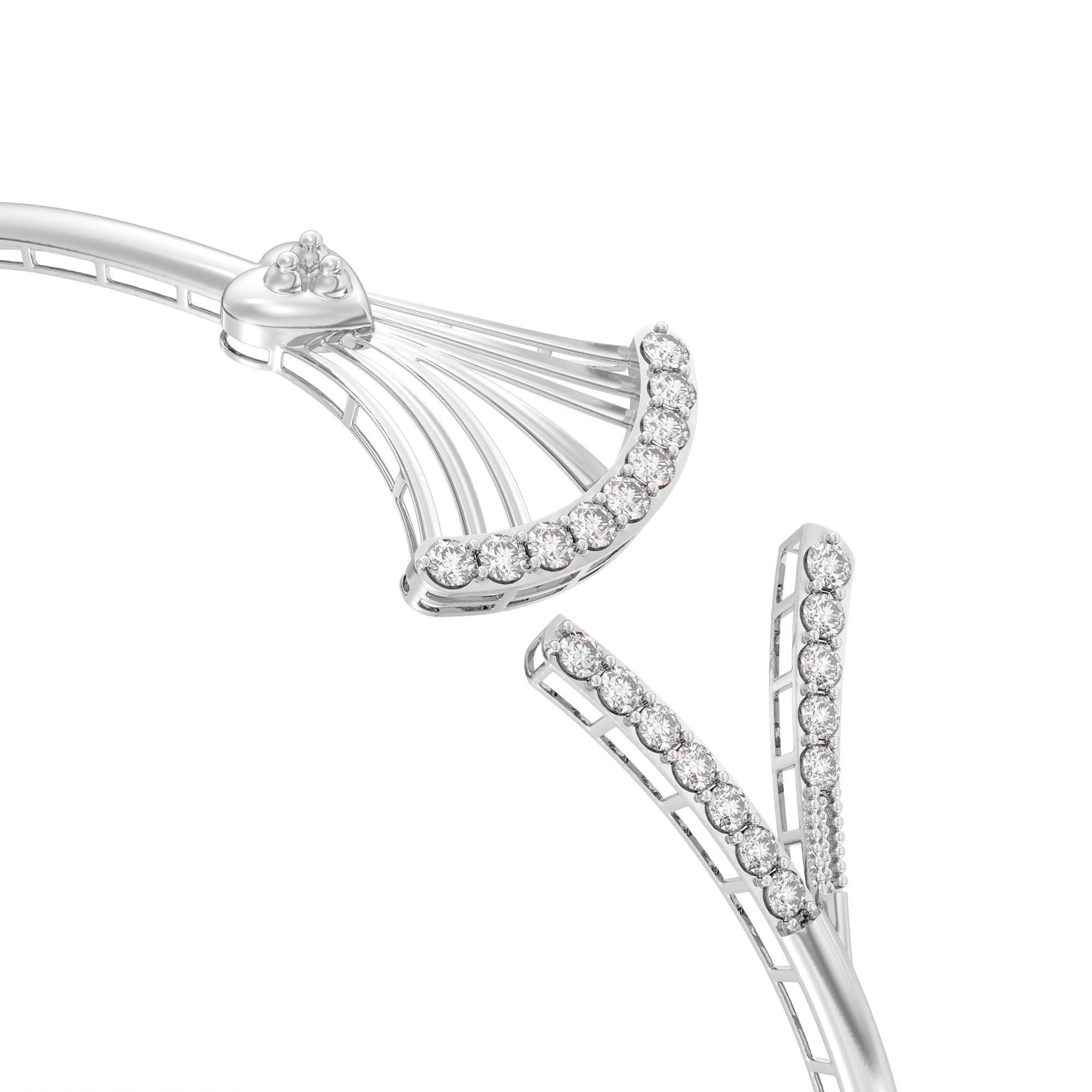 Lab-Grown Diamond Bangle in 18K White Gold – 0.67 Ct, 21 Diamonds thumbnail