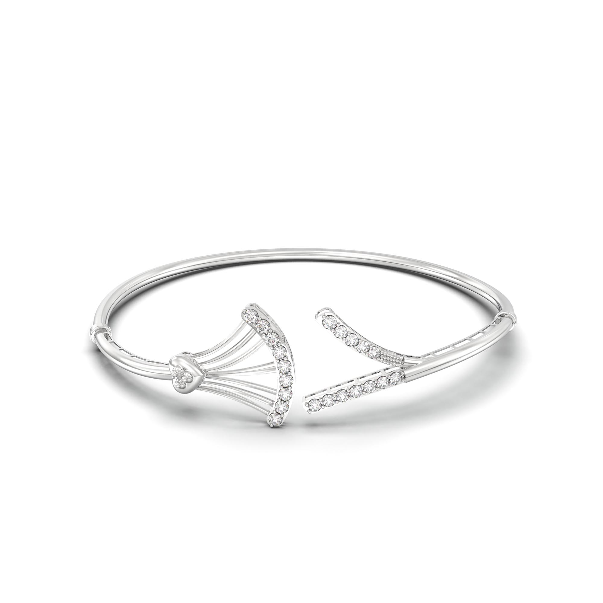 Lab-Grown Diamond Bangle in 18K White Gold – 0.67 Ct, 21 Diamonds thumbnail