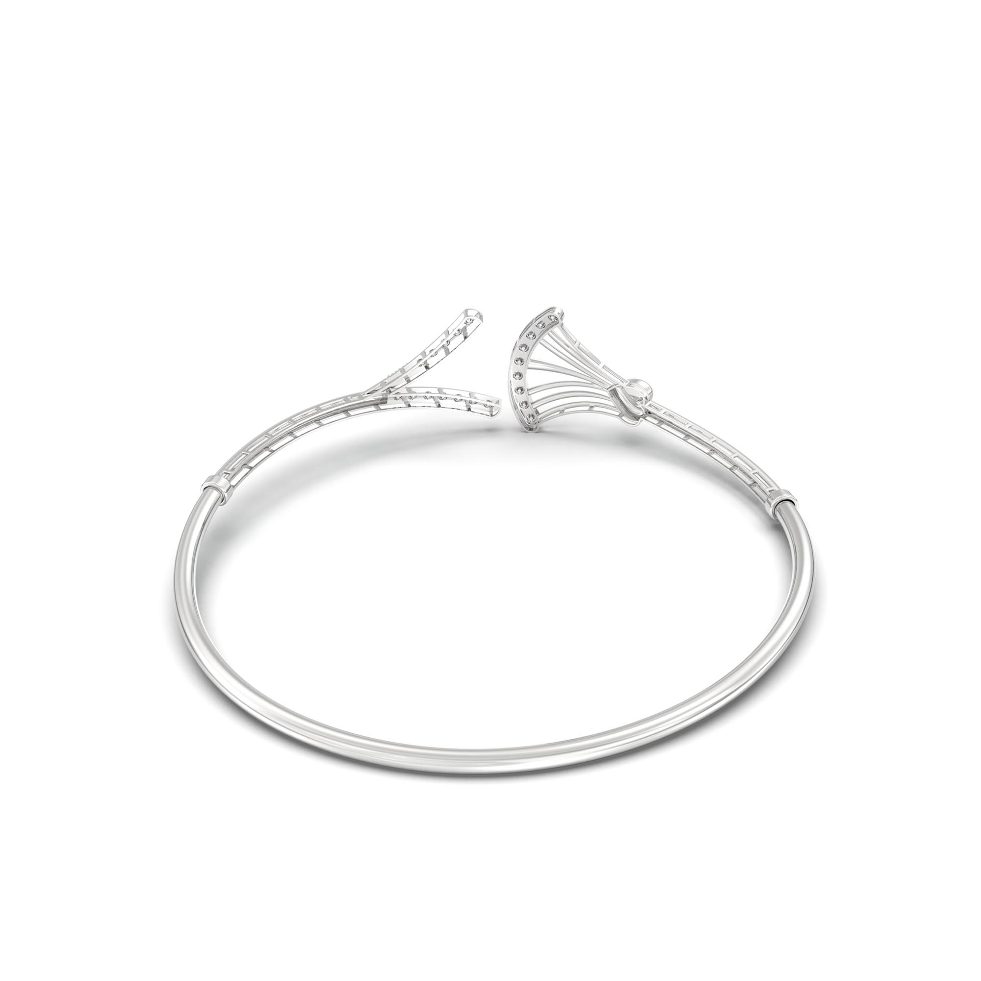 Lab-Grown Diamond Bangle in 18K White Gold – 0.67 Ct, 21 Diamonds thumbnail