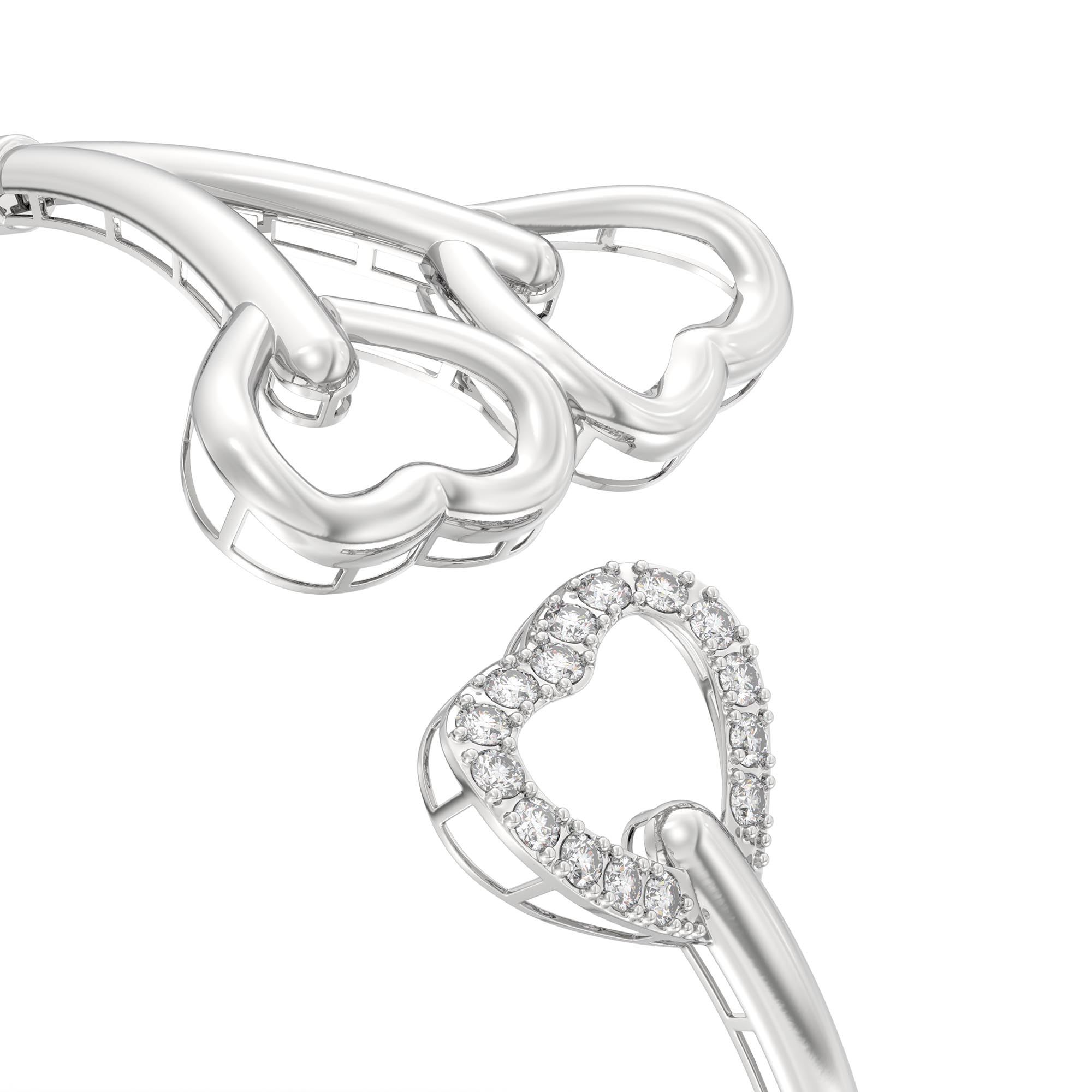 Lab-Grown Diamond Bangle in 18K White Gold – 0.41 Ct, 15 Diamonds thumbnail