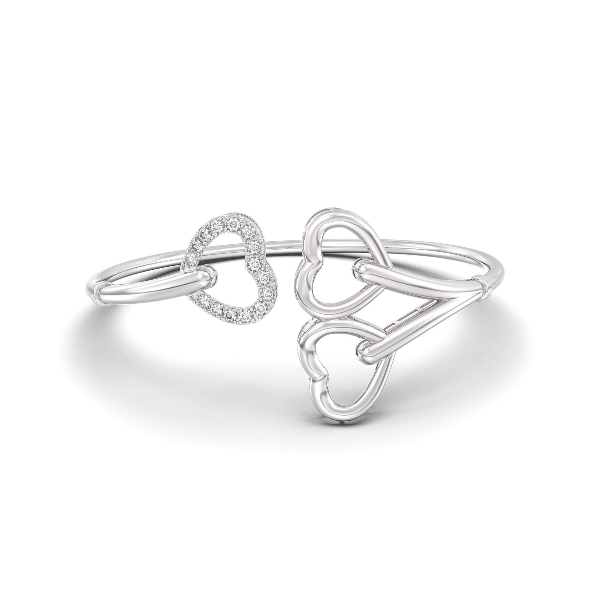 Lab-Grown Diamond Bangle in 18K White Gold – 0.41 Ct, 15 Diamonds thumbnail