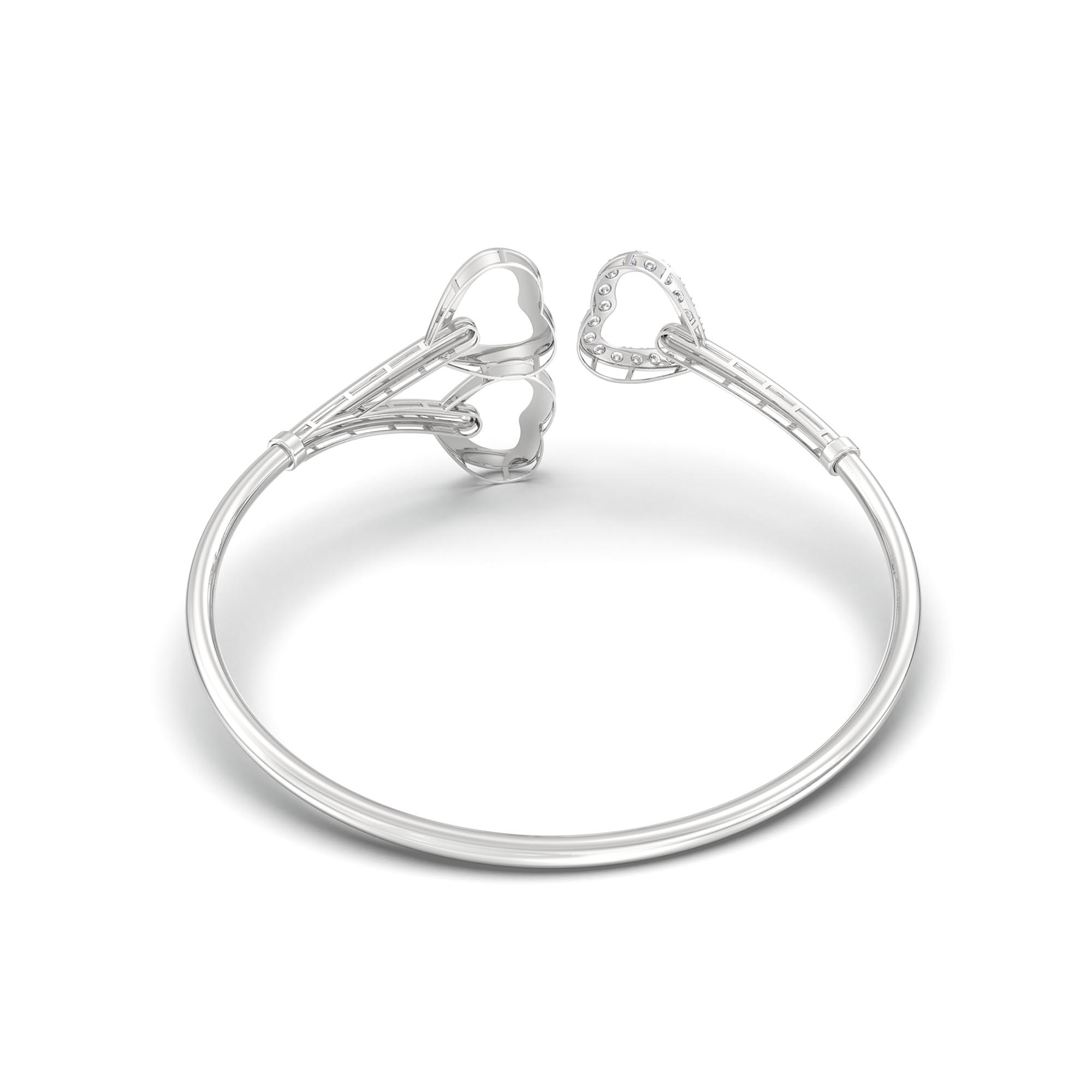 Lab-Grown Diamond Bangle in 18K White Gold – 0.41 Ct, 15 Diamonds thumbnail