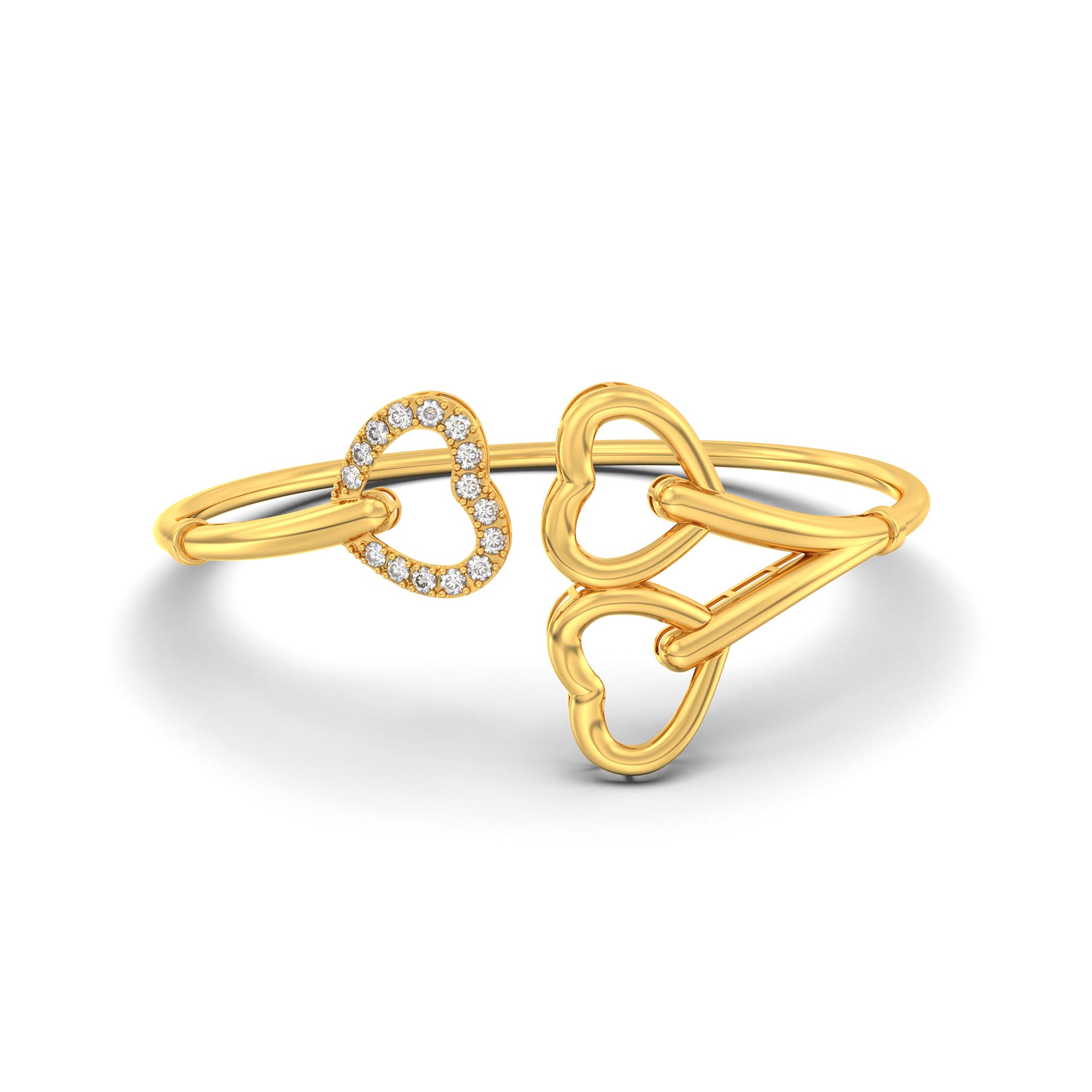 Lab-Grown Diamond Bangle in 22K Yellow Gold – 0.41 Ct, 15 Diamonds thumbnail