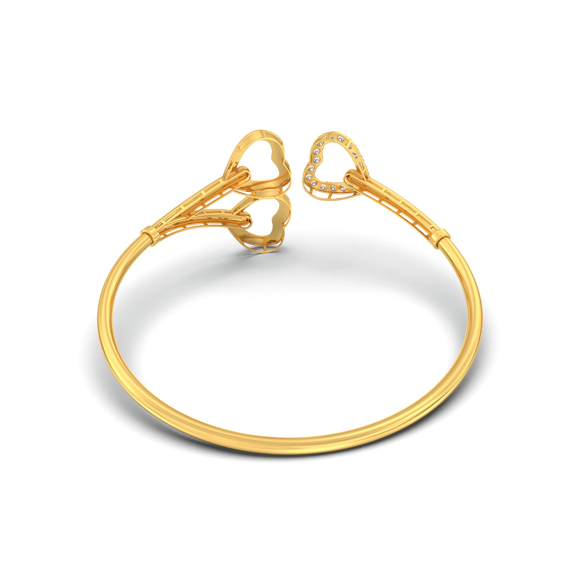 Lab-Grown Diamond Bangle in 22K Yellow Gold – 0.41 Ct, 15 Diamonds thumbnail