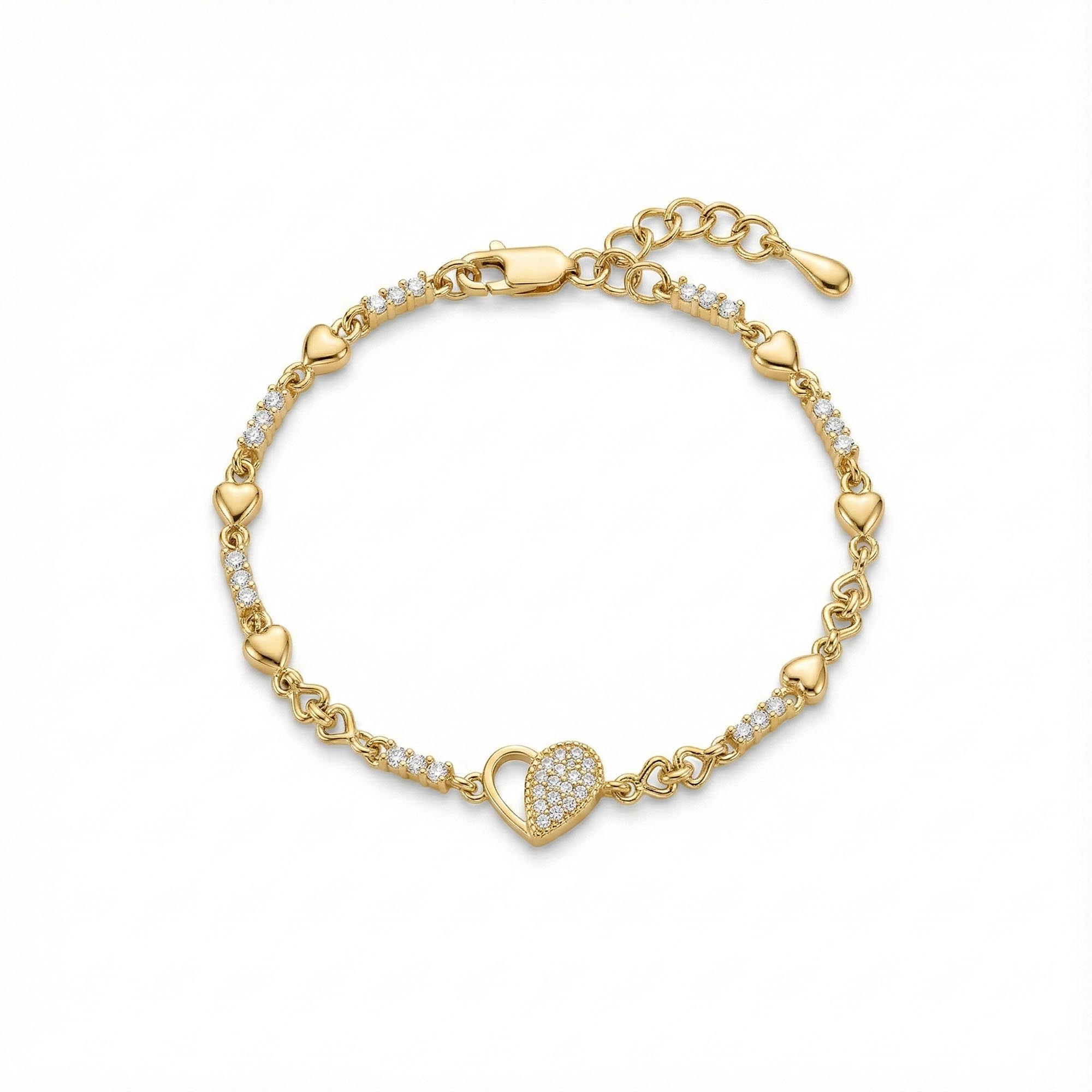 Gold-Plated Silver Bracelet with Stones (Design K2-99) thumbnail