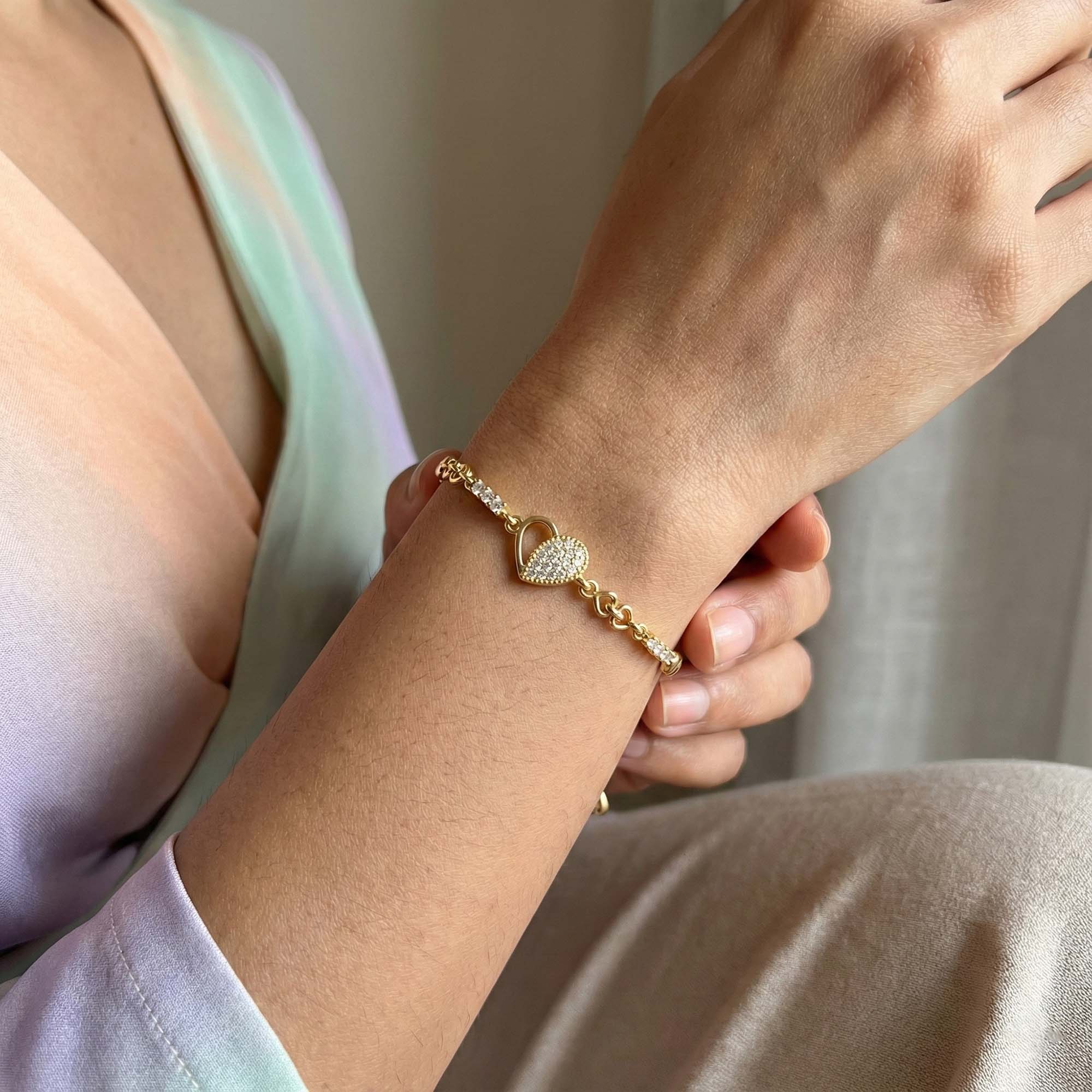 Gold-Plated Silver Bracelet with Stones (Design K2-99) thumbnail