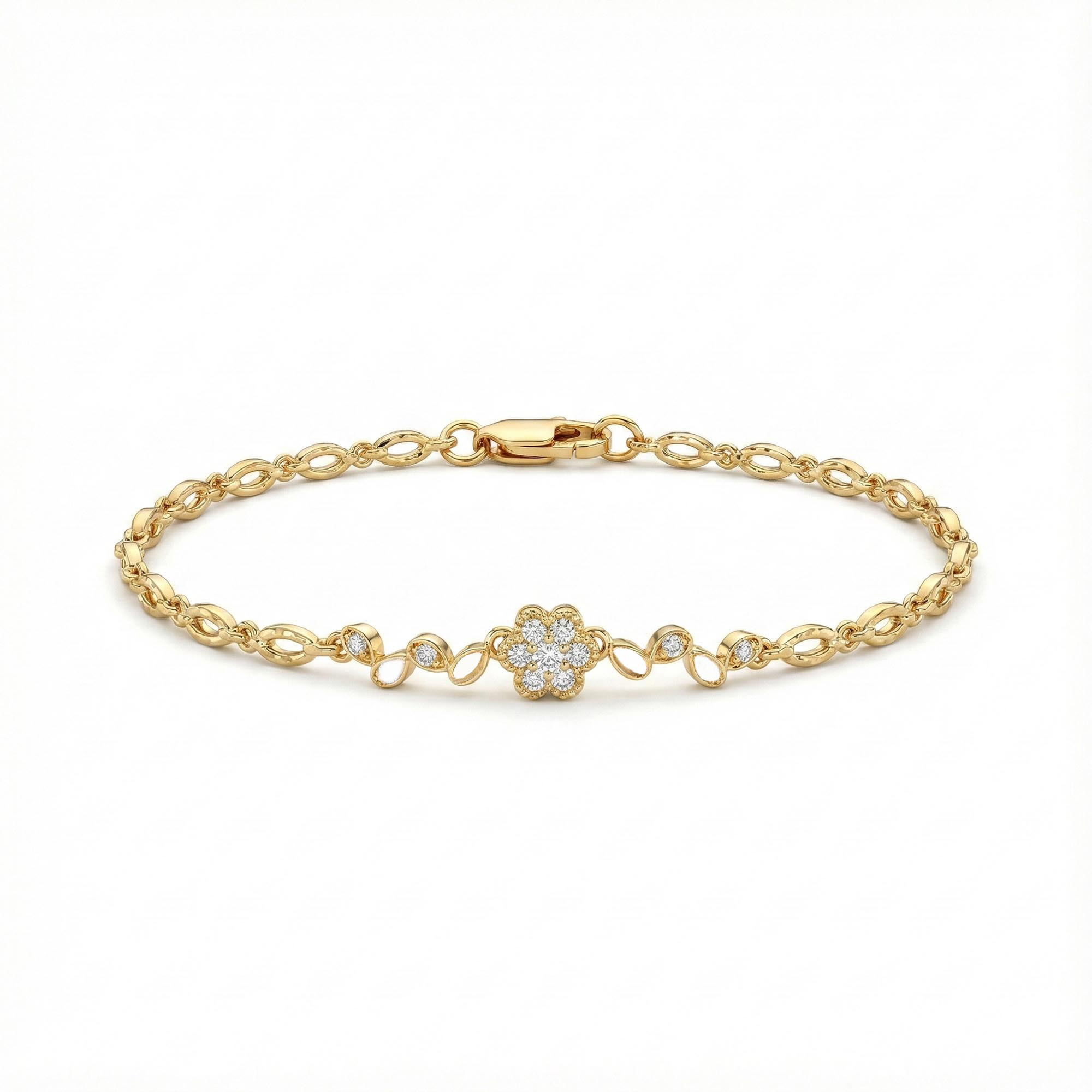 Gold-Plated Silver Bracelet with Stones (Design K2-101) thumbnail