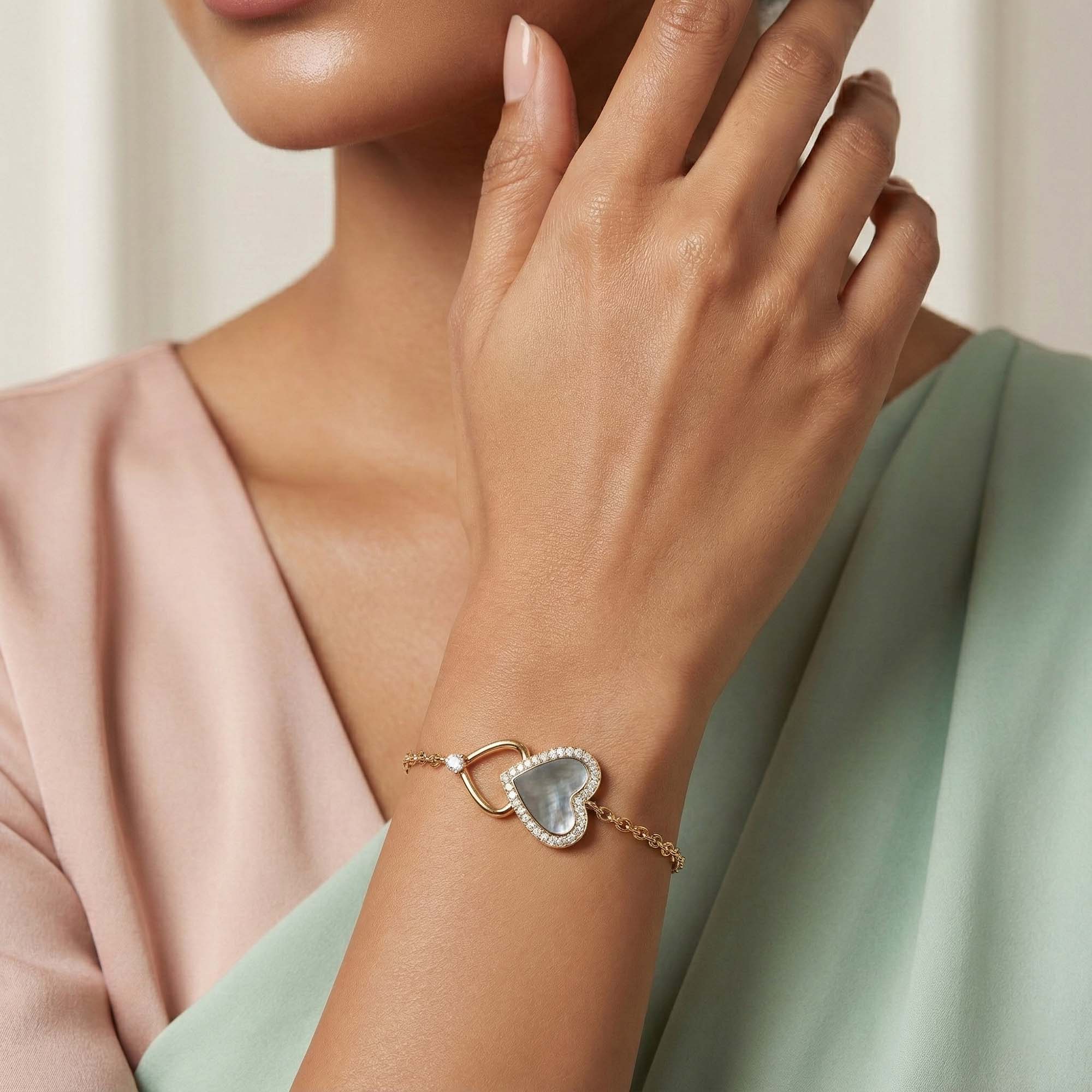 Gold-Plated Silver Bracelet with Stones (Design K2-103) thumbnail