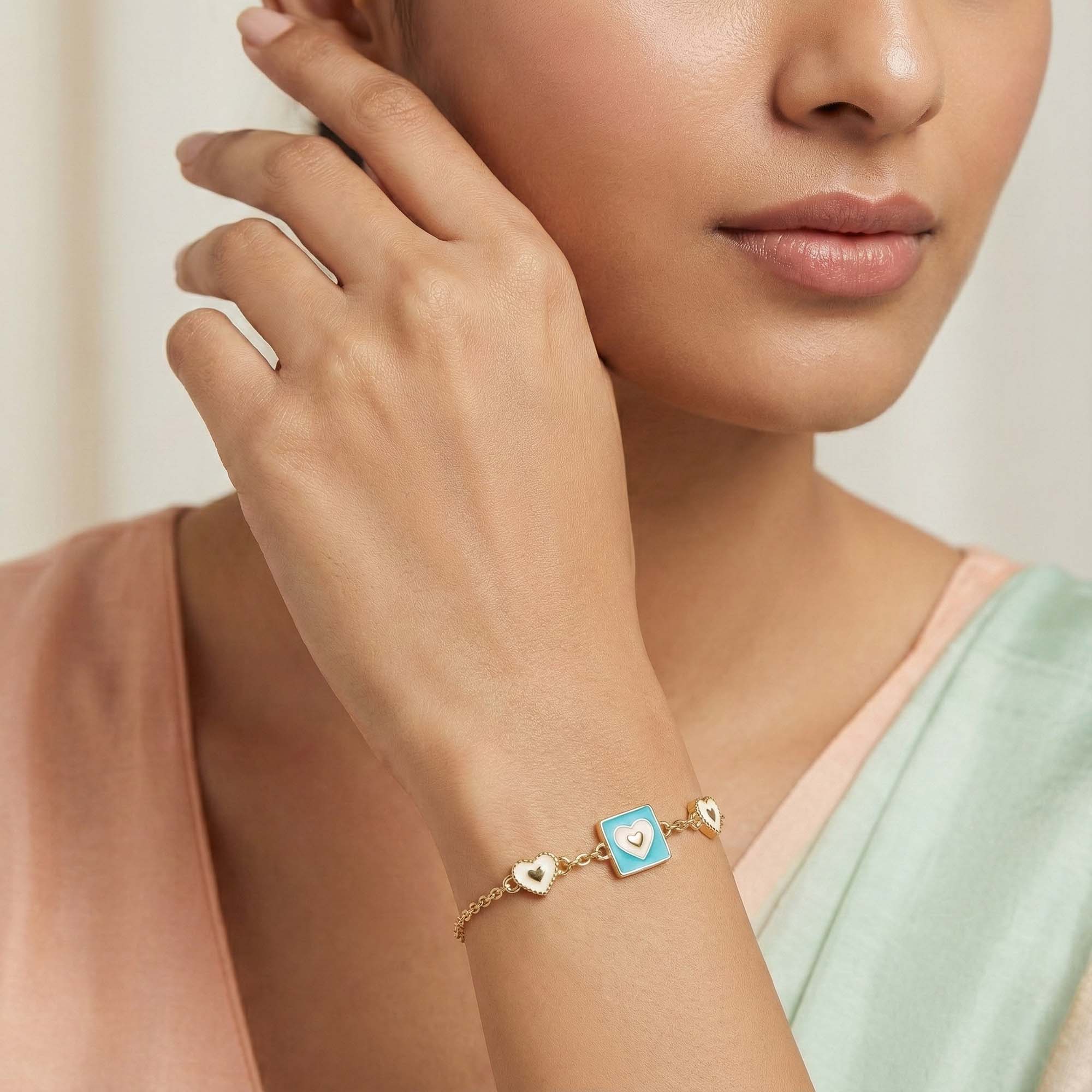 Gold-Plated Silver Bracelet with Stones (Design K2-116) thumbnail