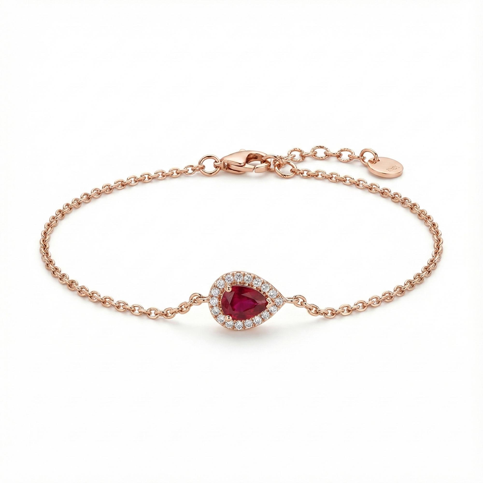 Rose Gold-Plated Silver Bracelet with Stones (Design K2-122) thumbnail