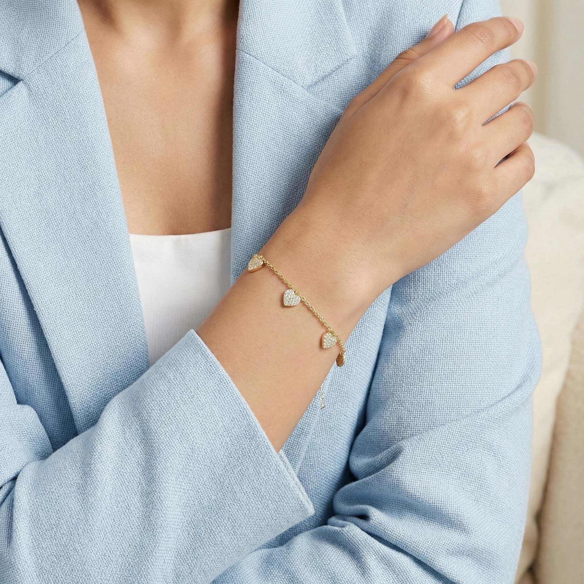 Gold-Plated Silver Bracelet with Stones (Design K2-128) thumbnail