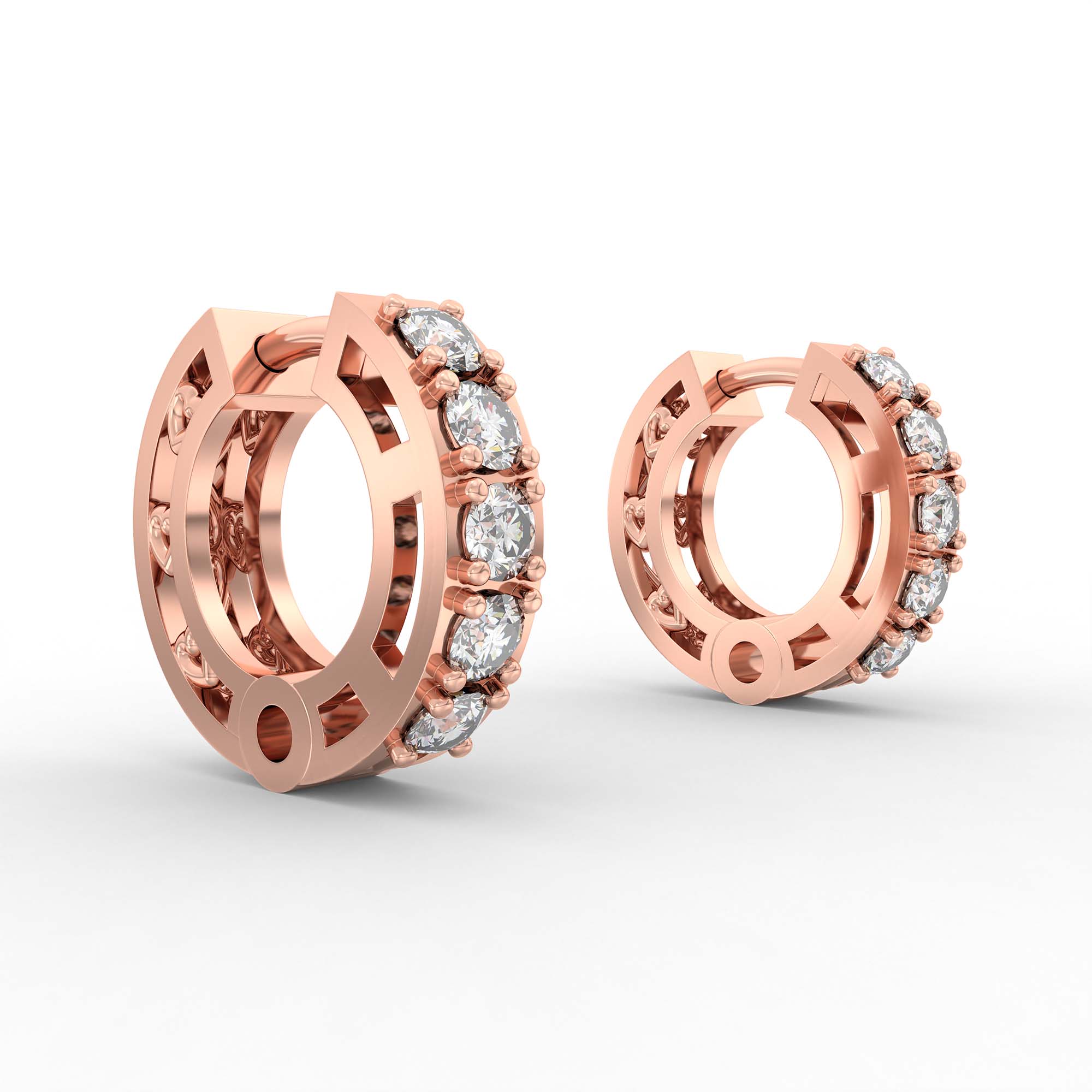 Bali Earring in 18K Rose Gold with Lab grown diamond thumbnail