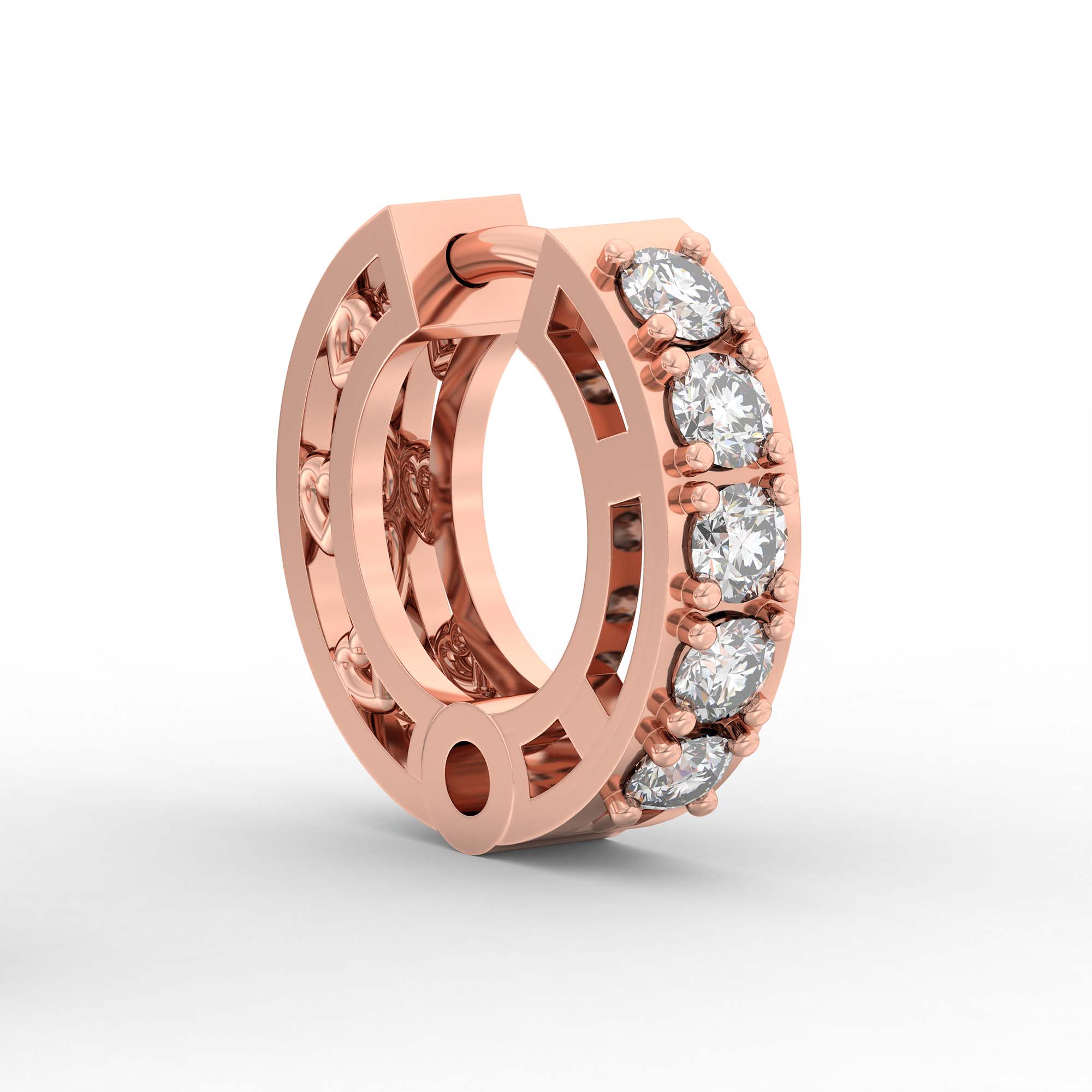 Bali Earring in 18K Rose Gold with Lab grown diamond thumbnail