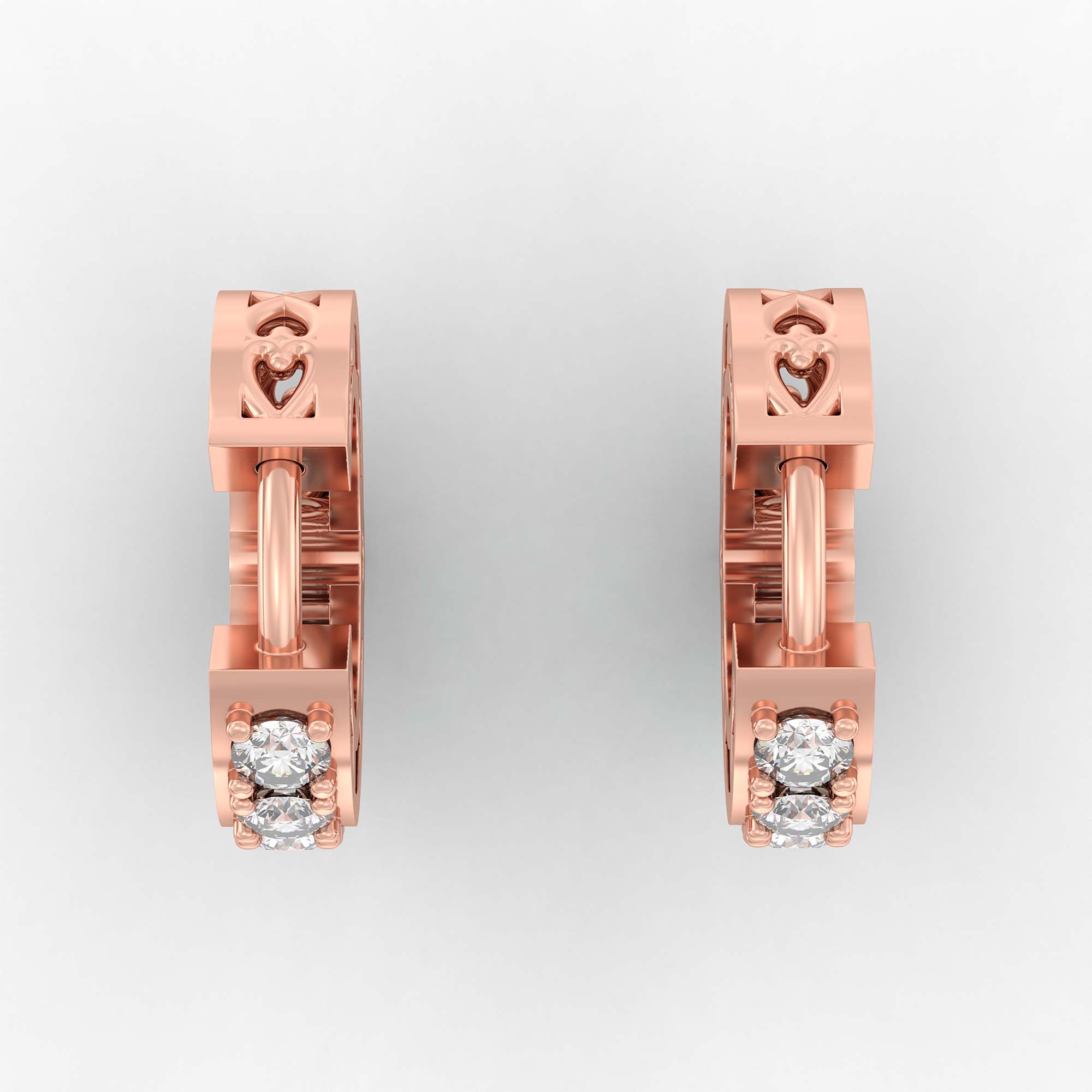Bali Earring in 18K Rose Gold with Lab grown diamond thumbnail