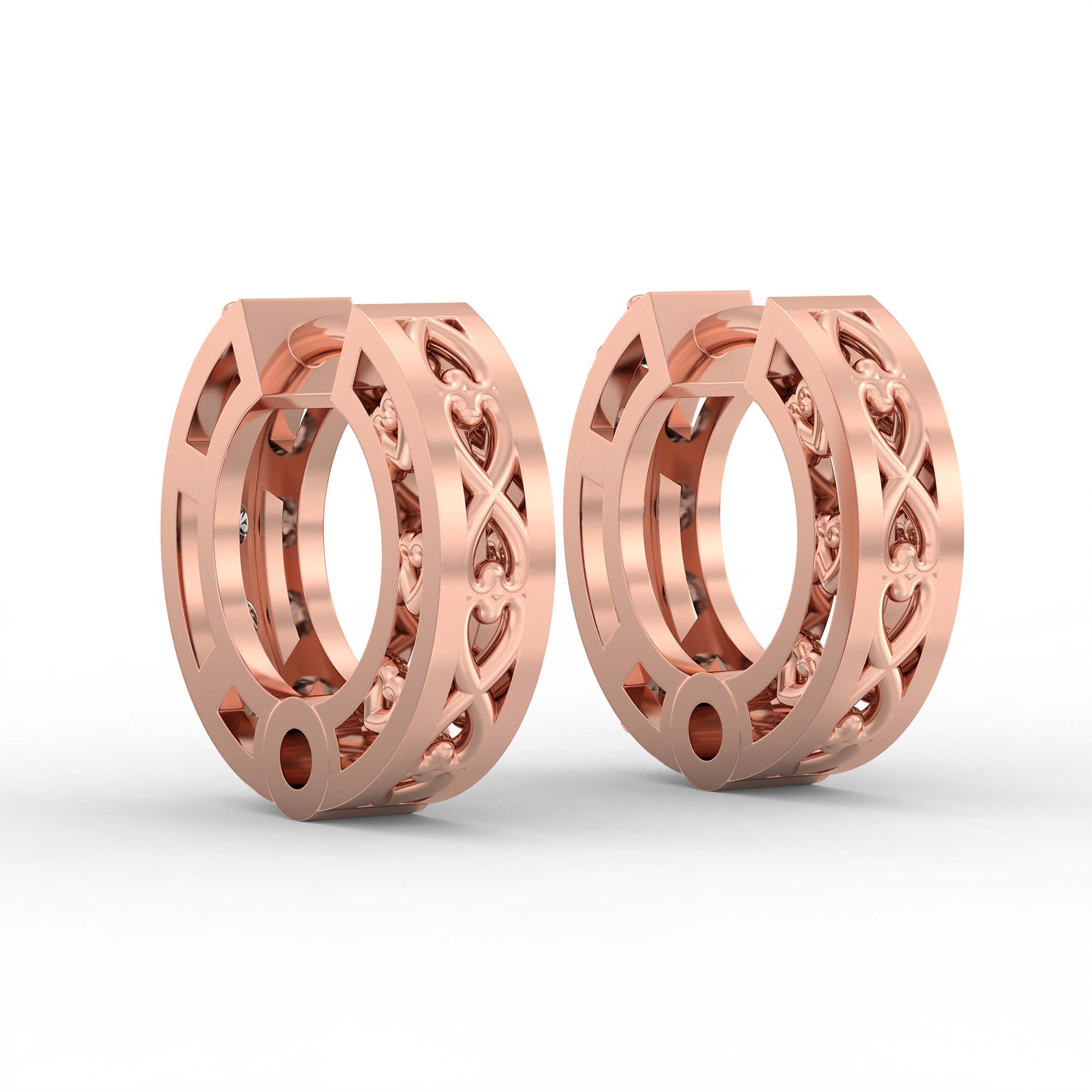 Bali Earring in 18K Rose Gold with Lab grown diamond thumbnail