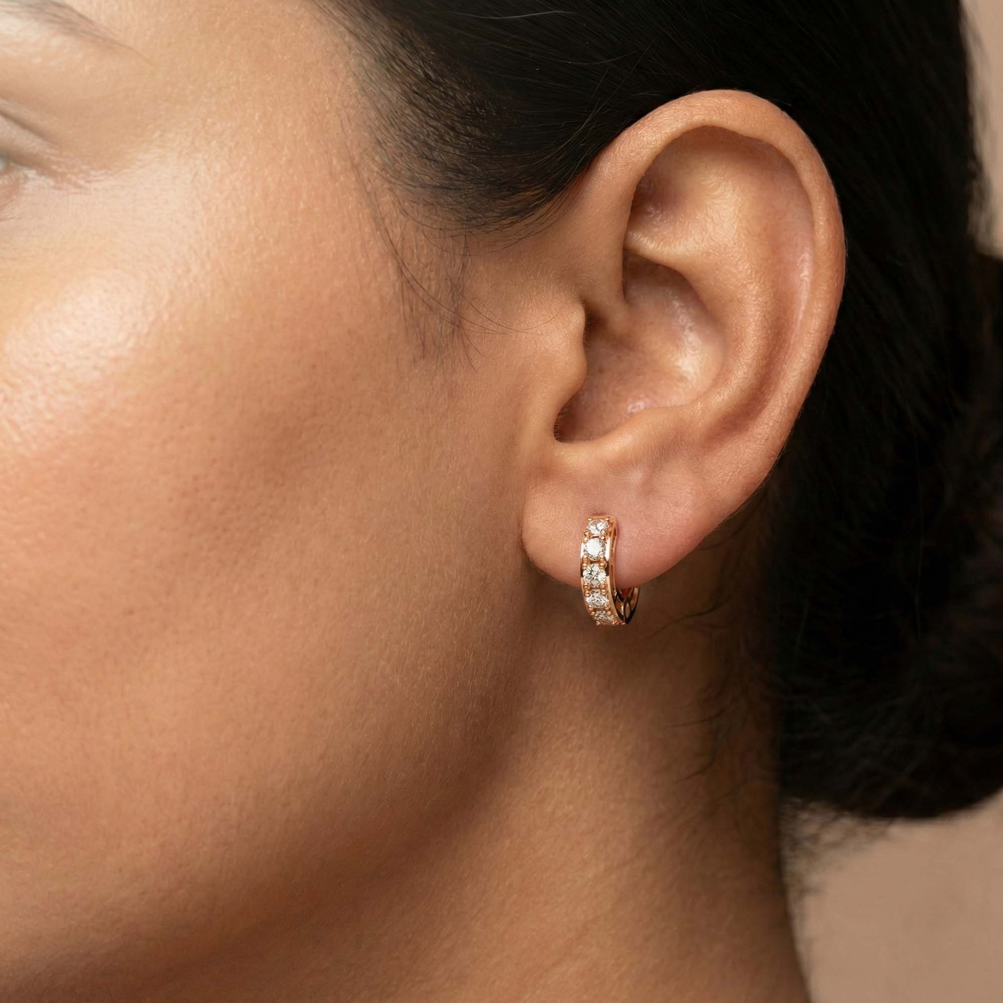 Bali Earring in 18K Rose Gold with Lab grown diamond thumbnail