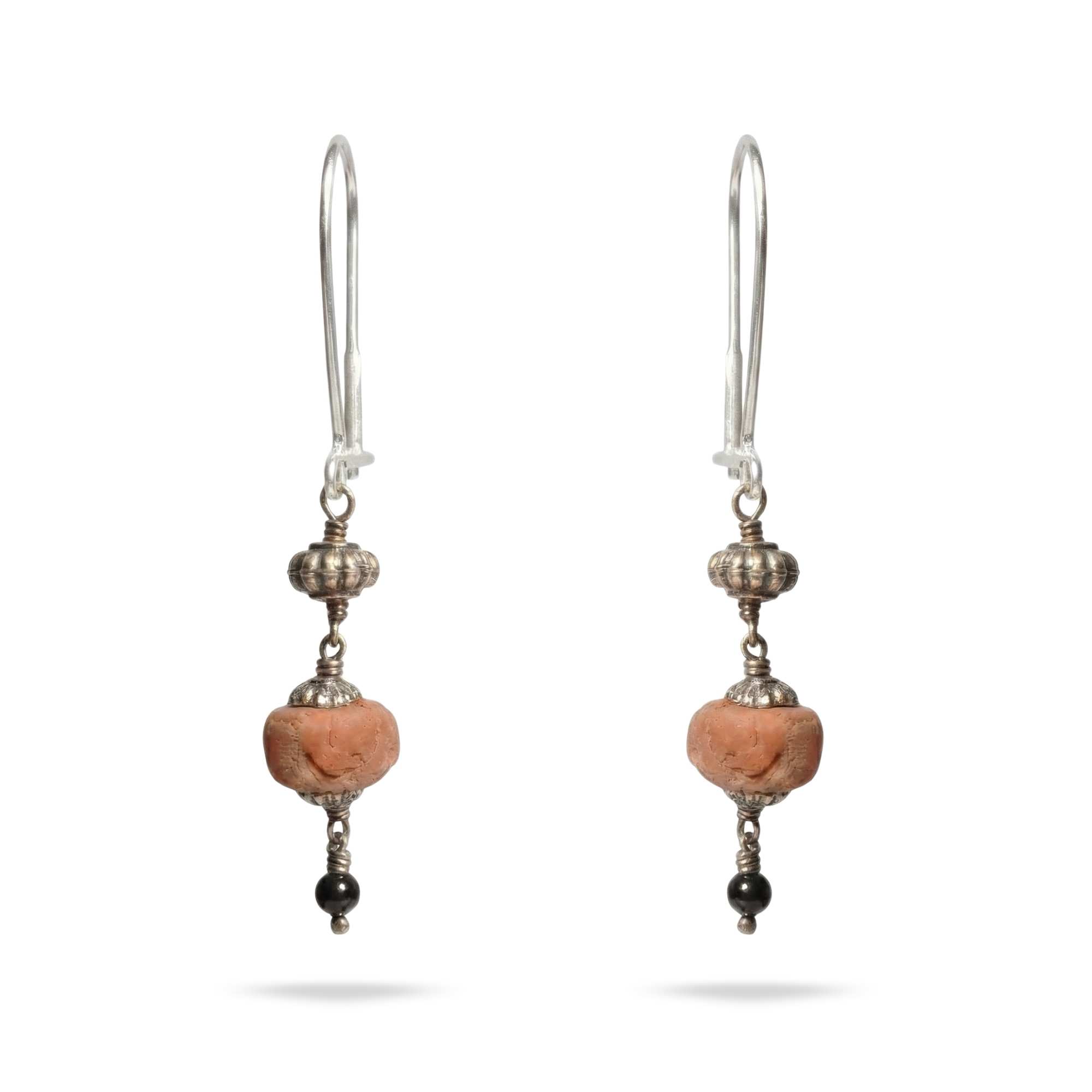 Silver Earing with Antique Coral – Earrings (Design K4-52) thumbnail