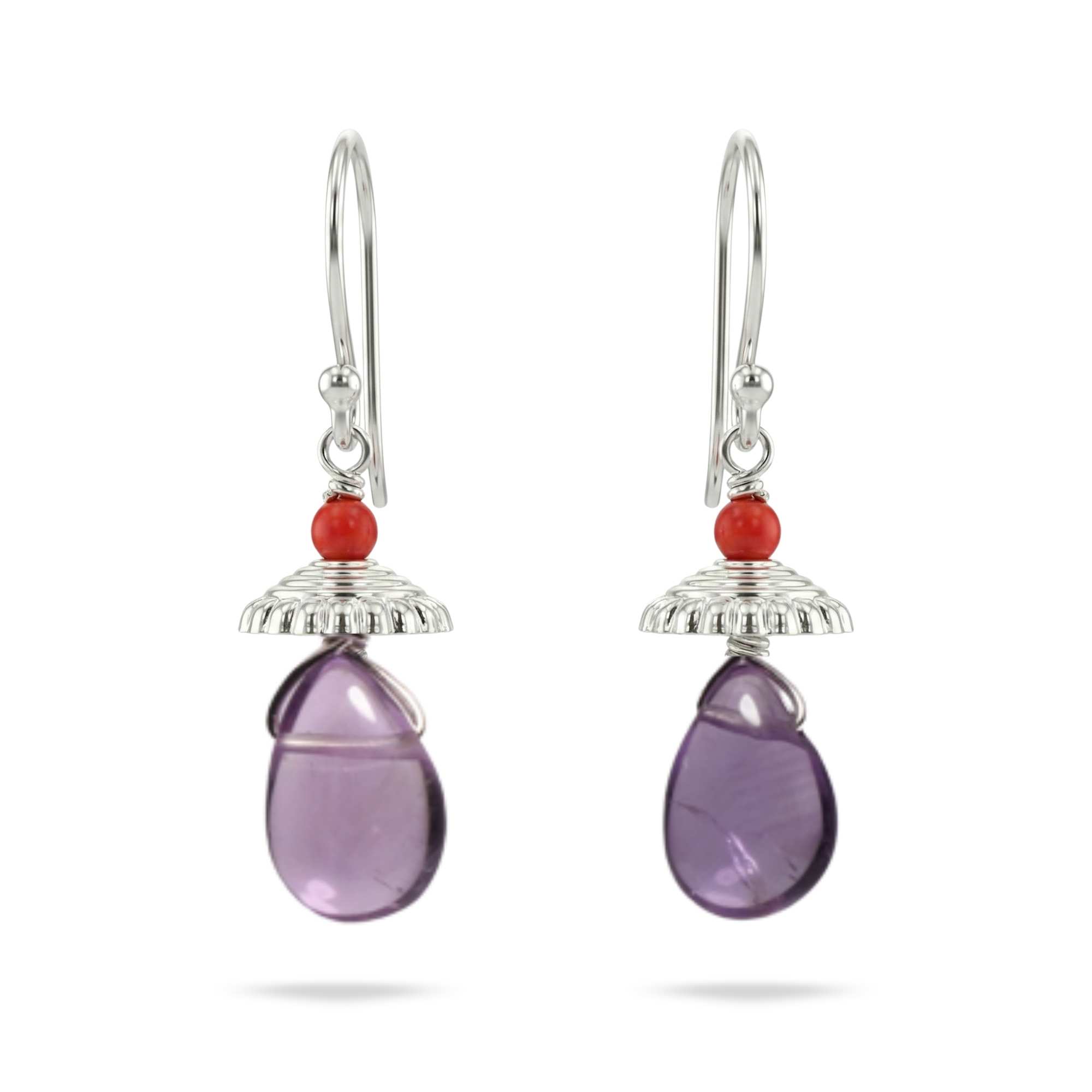 Silver Earing Withamethyst and Aqeeq – Earrings thumbnail