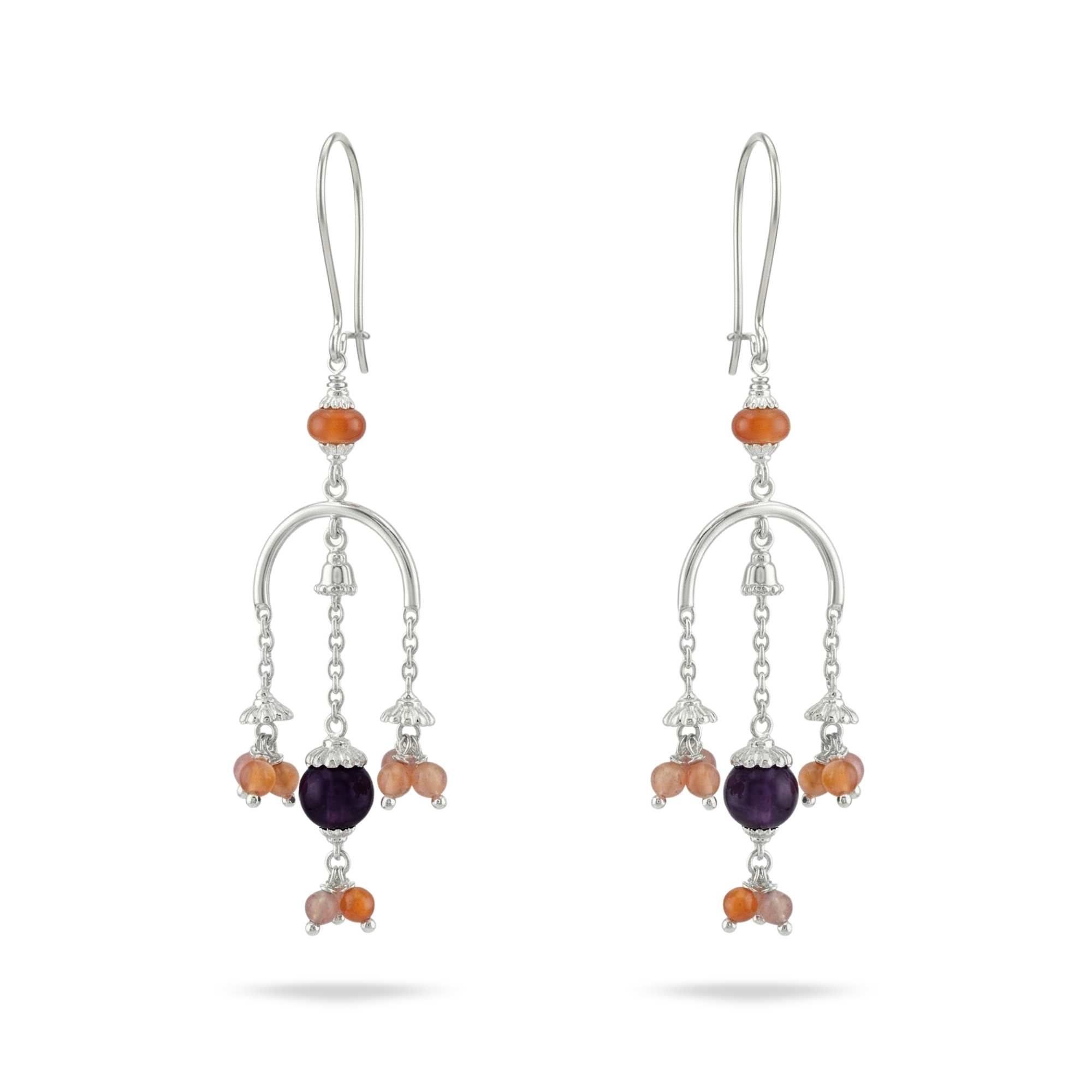 Silver Earing with Aqeeq – Earrings (Design K4-25) thumbnail