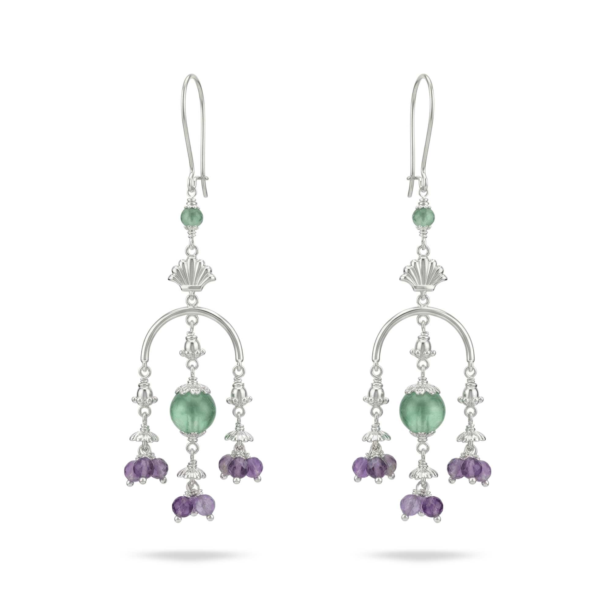 Silver Earing with Strawberry and Natural Stone – Earrings thumbnail