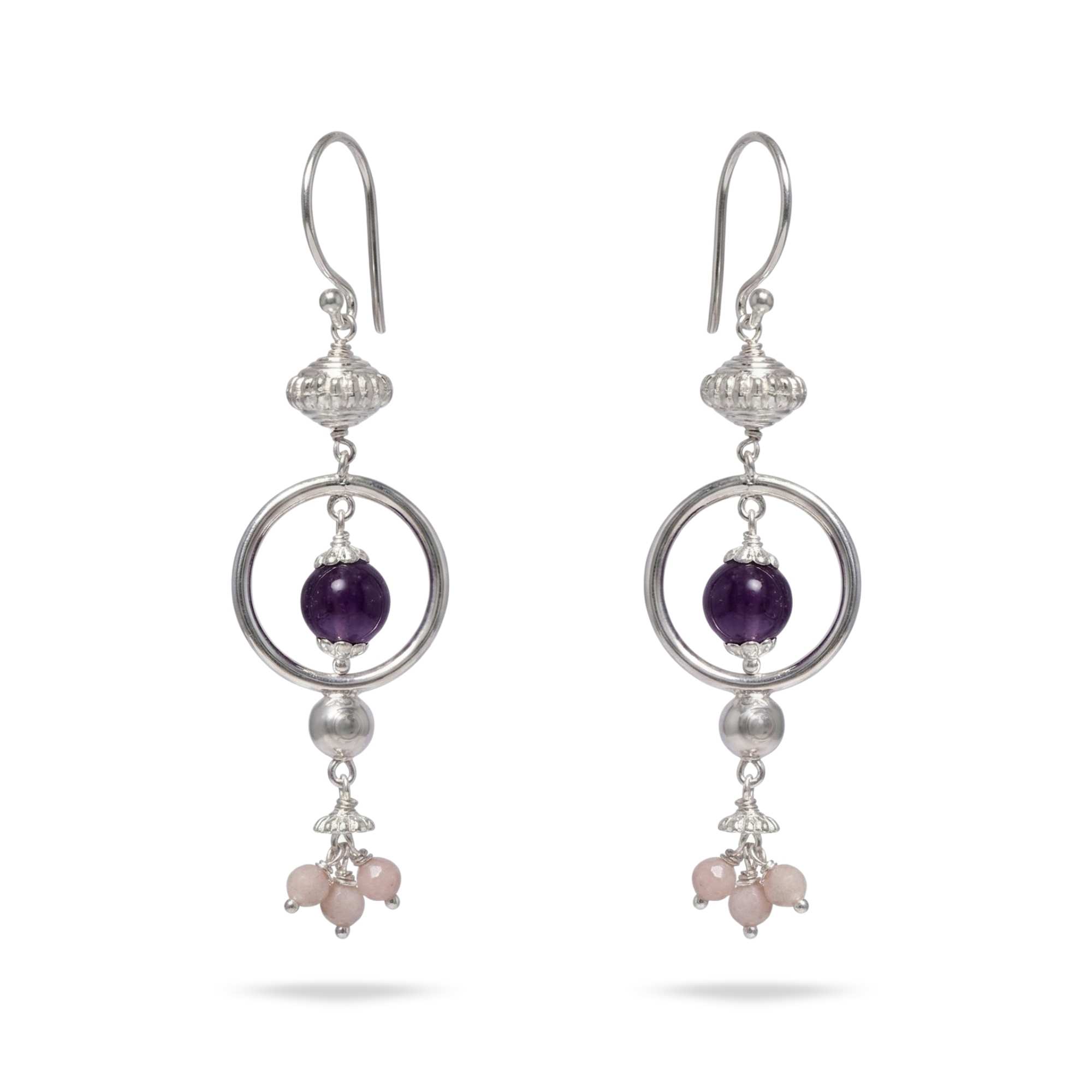 Silver Earing with Fluorite and Natural Stone – Earrings (Design K4-29) thumbnail