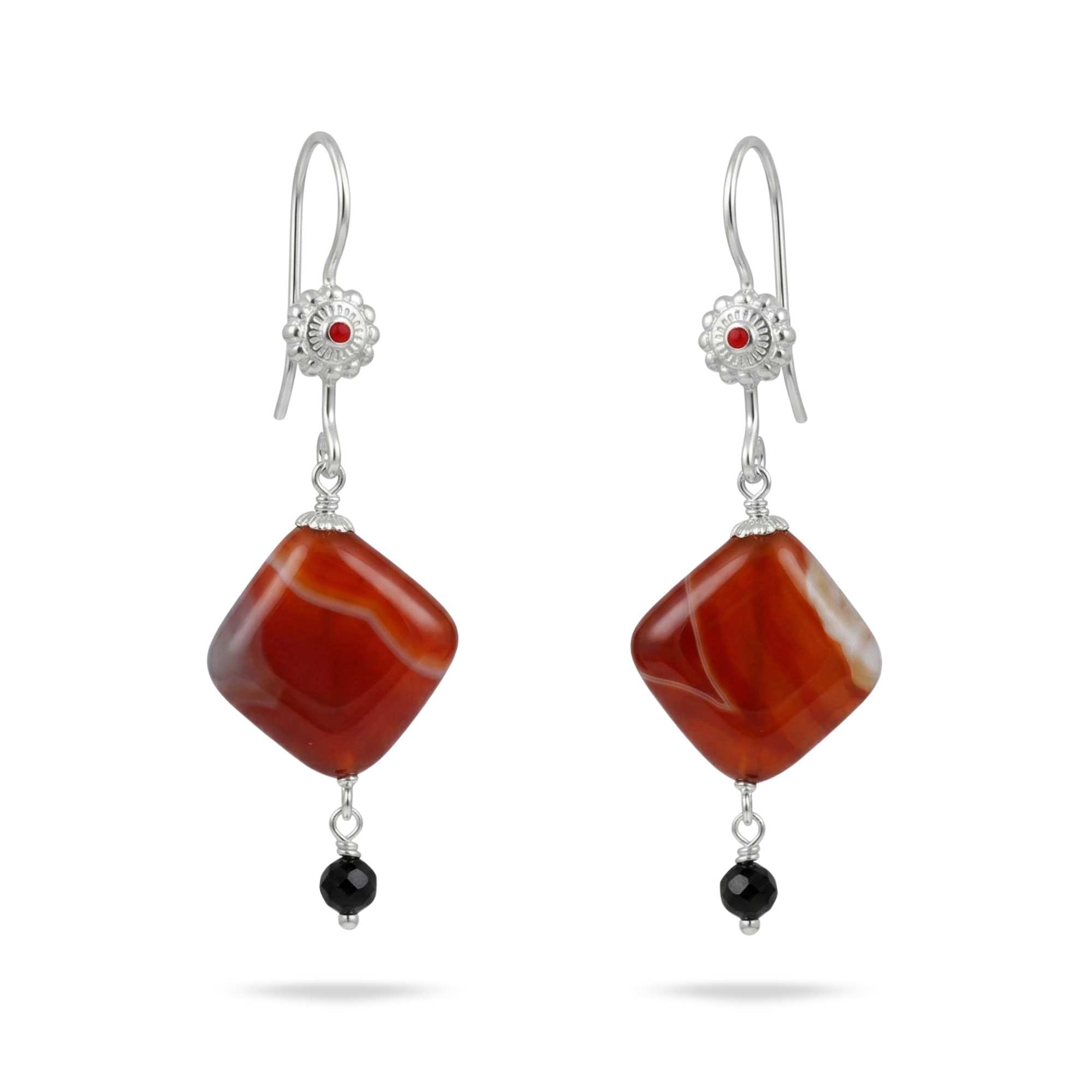 Silver Earing with Aqeeq – Earrings (Design K4-34) thumbnail
