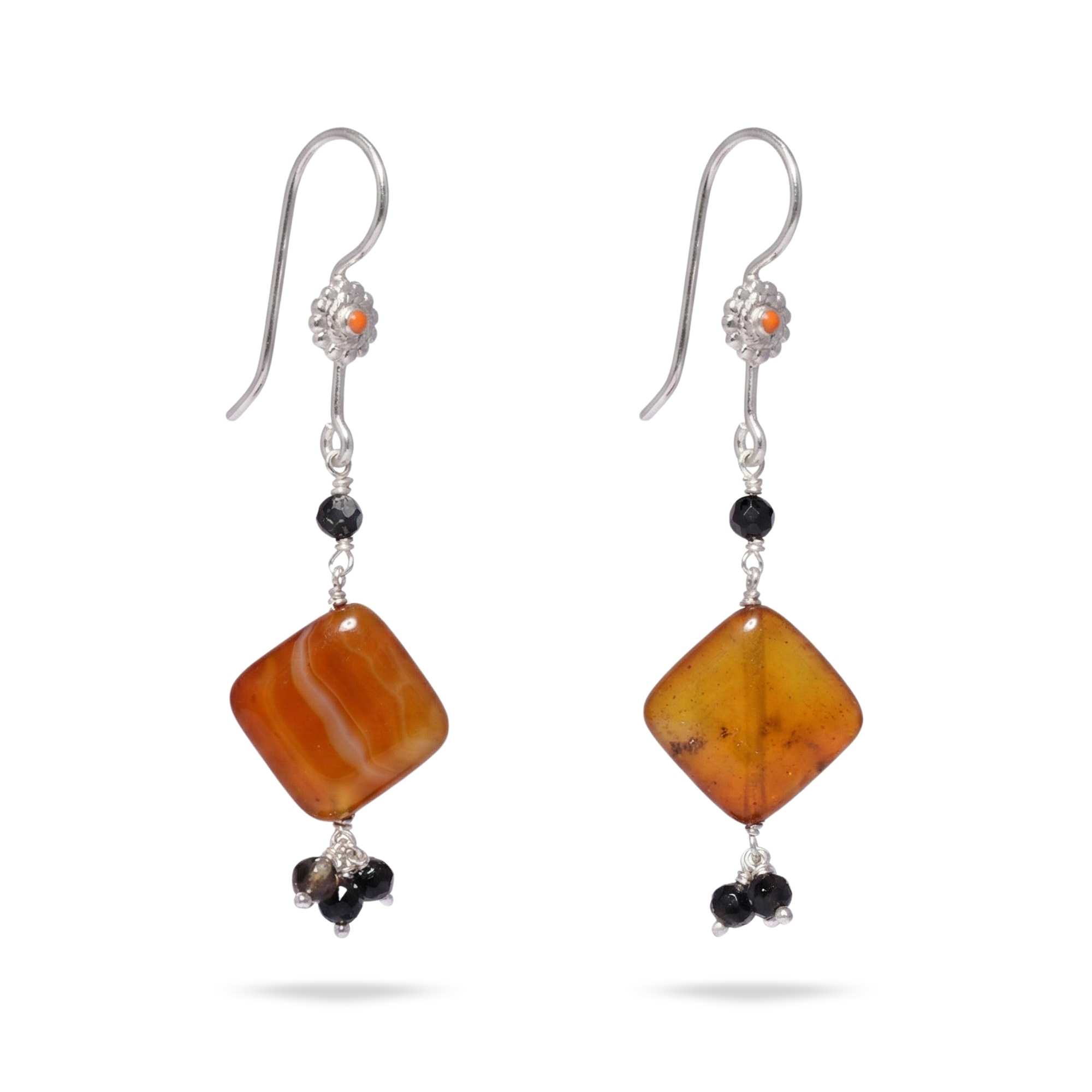 Silver Earing with Aqeeq – Earrings (Design K4-36) thumbnail