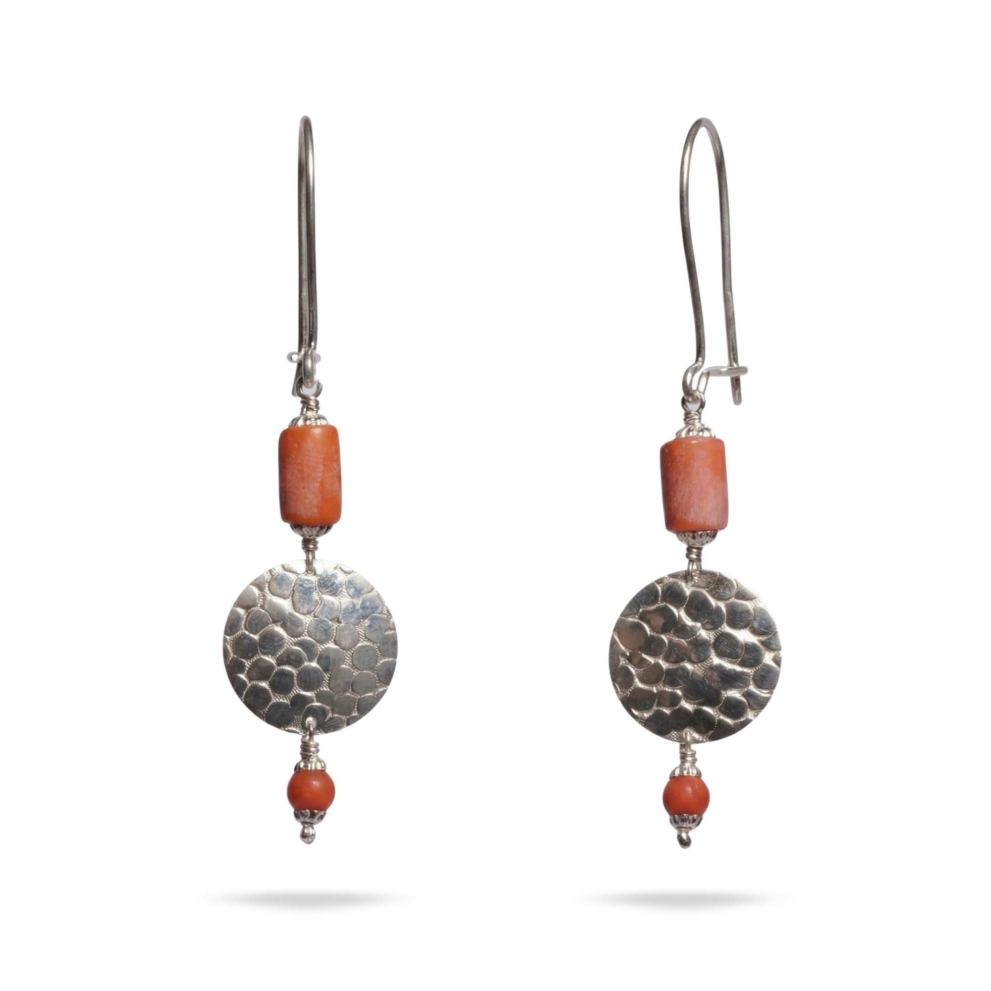 Silver Earing with Natural Coral – Earrings thumbnail