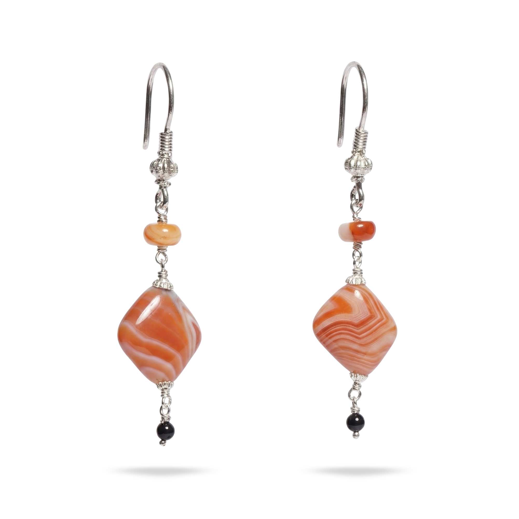 Silver Earing with Aqeeq – Earrings (Design K4-69) thumbnail