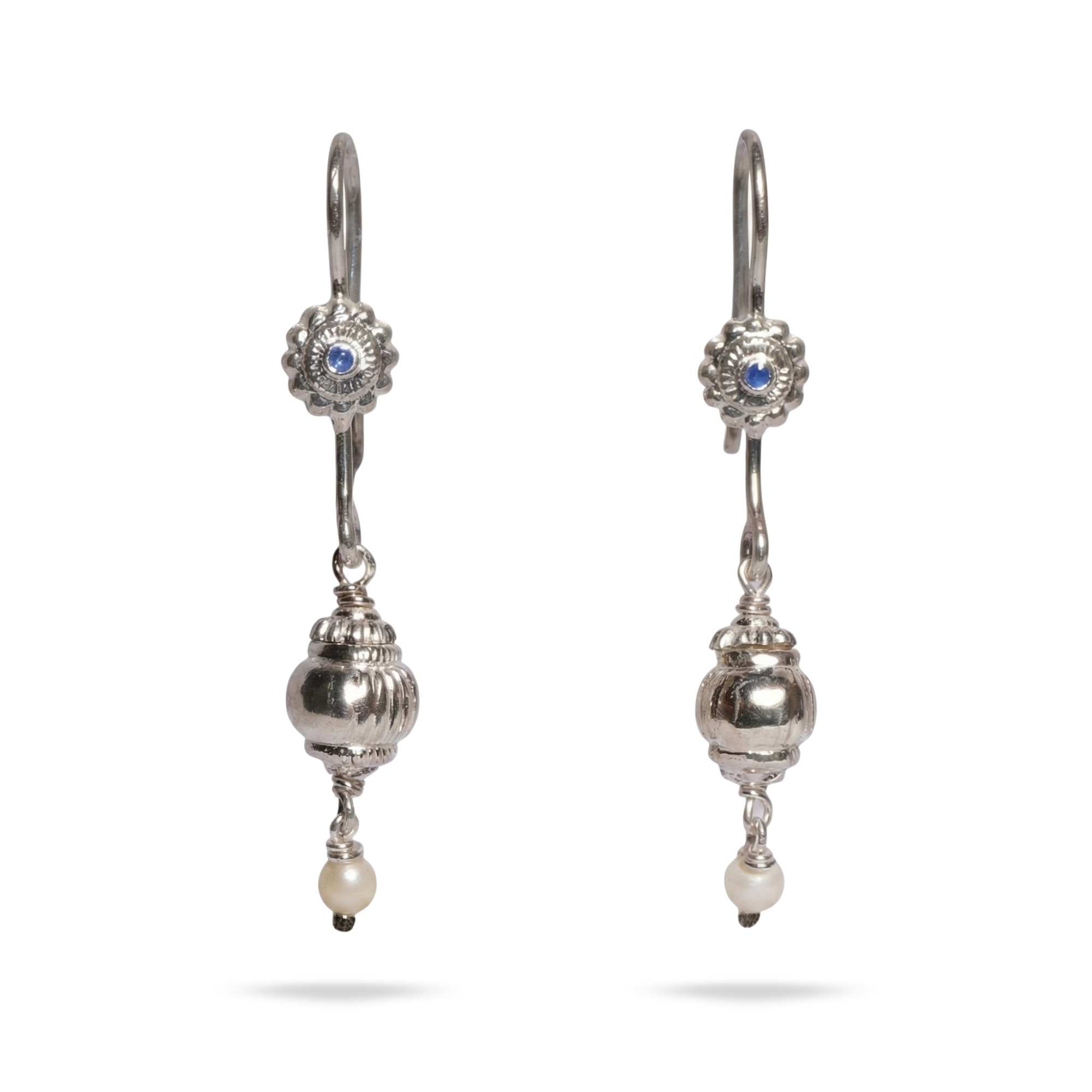 Silver Earing with Freshwater Pearl – Earrings (Design K4-117) thumbnail