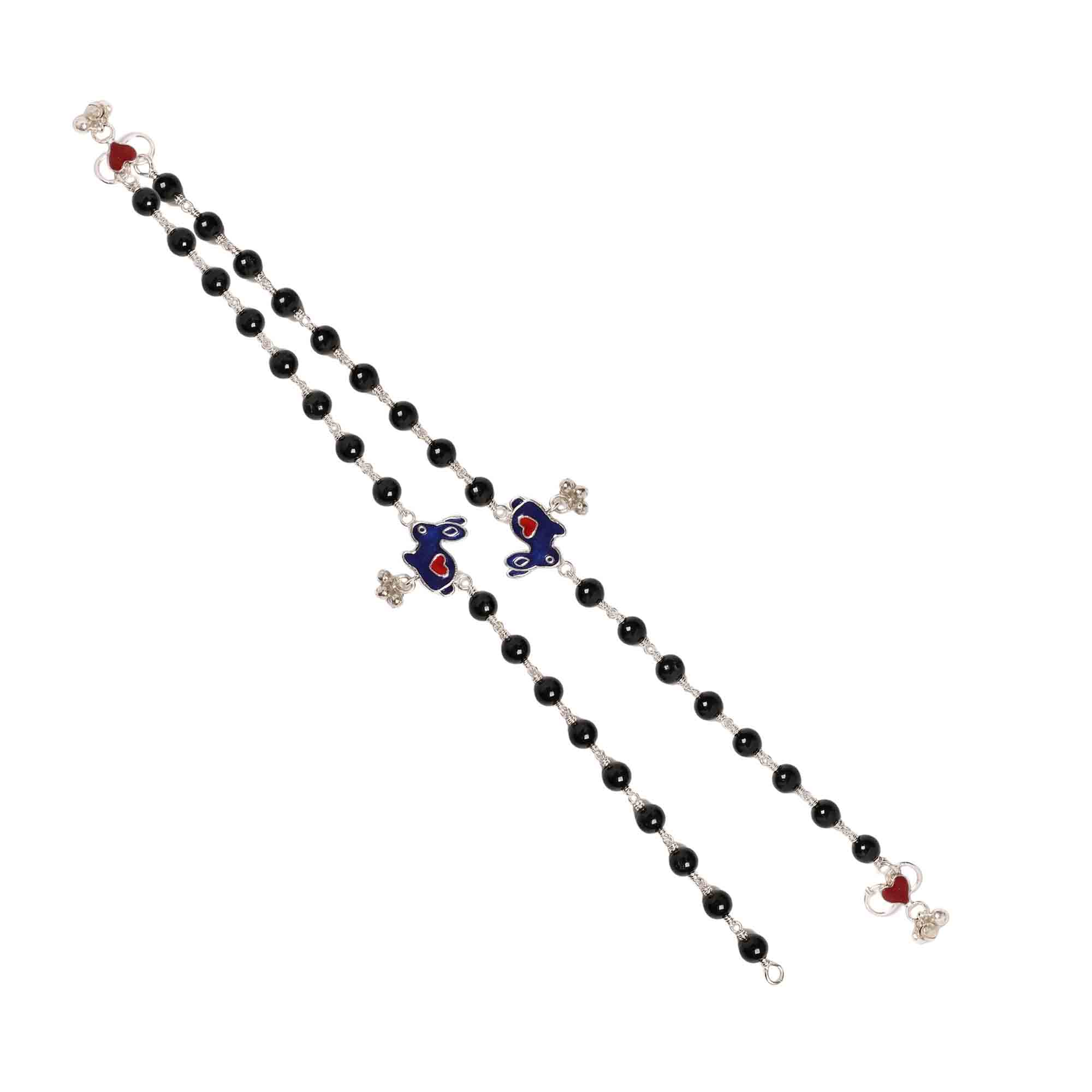 Silver Fancy Anklet with Natural Stones (Design K5-141) thumbnail