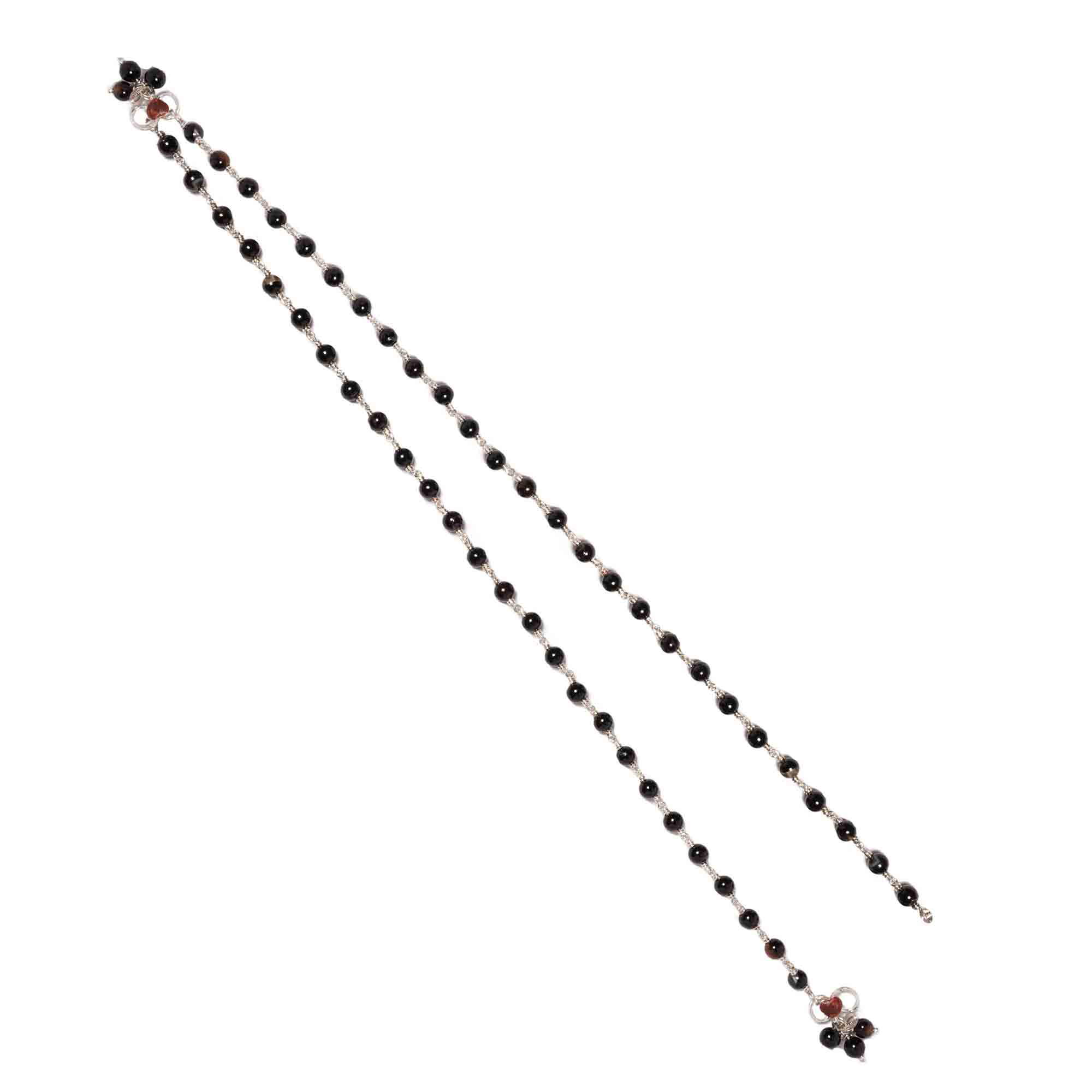 Silver Fancy Anklet with Natural Stones (Design K5-145) thumbnail